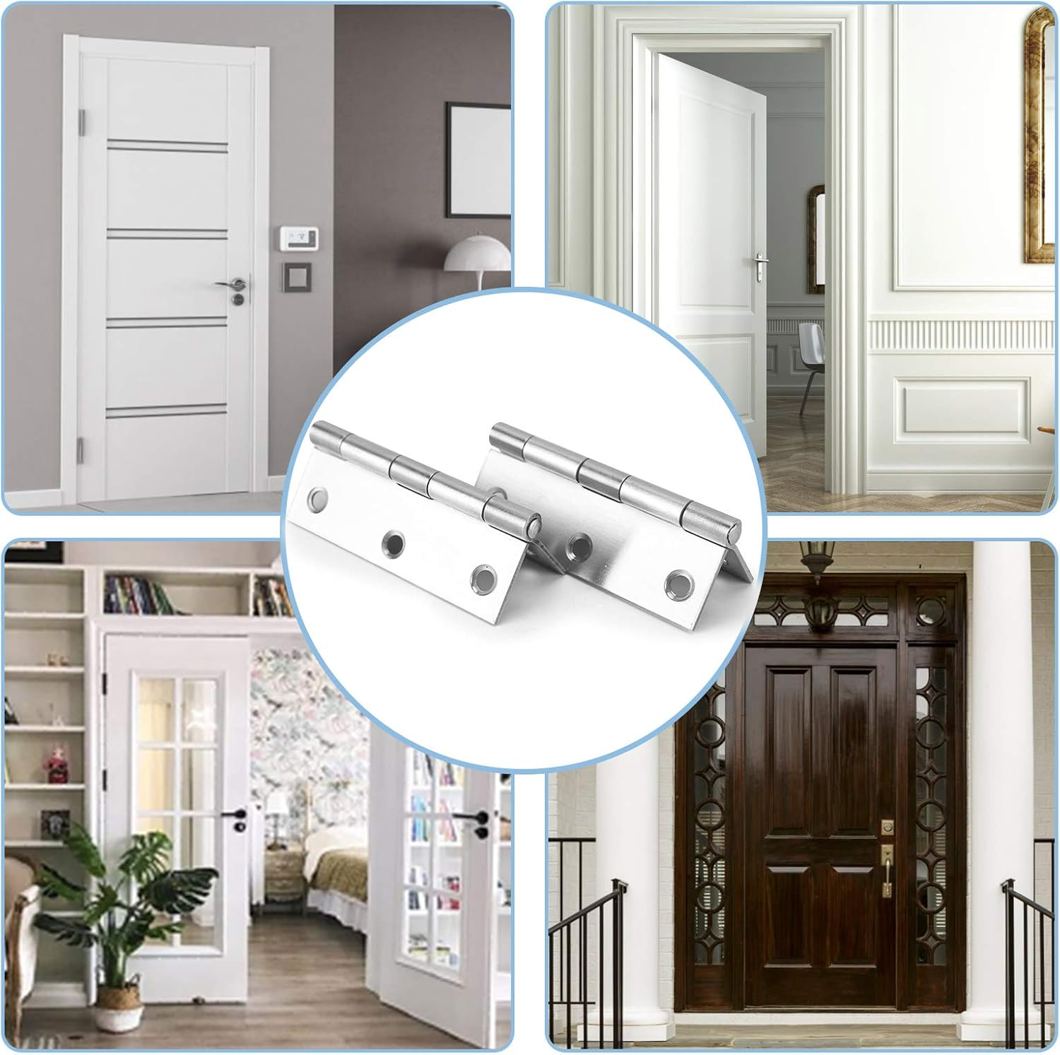 Bearing Ball Door Hinge, Quiet Bearing Hinge for Door, Room Door, Bathroom Door, Piano, Kitchen Cabinet, Case, Window and Other Hinge Scenes, Door Hinges, Hinges Outdoor (3-Inch 10 Pieces) image number 4