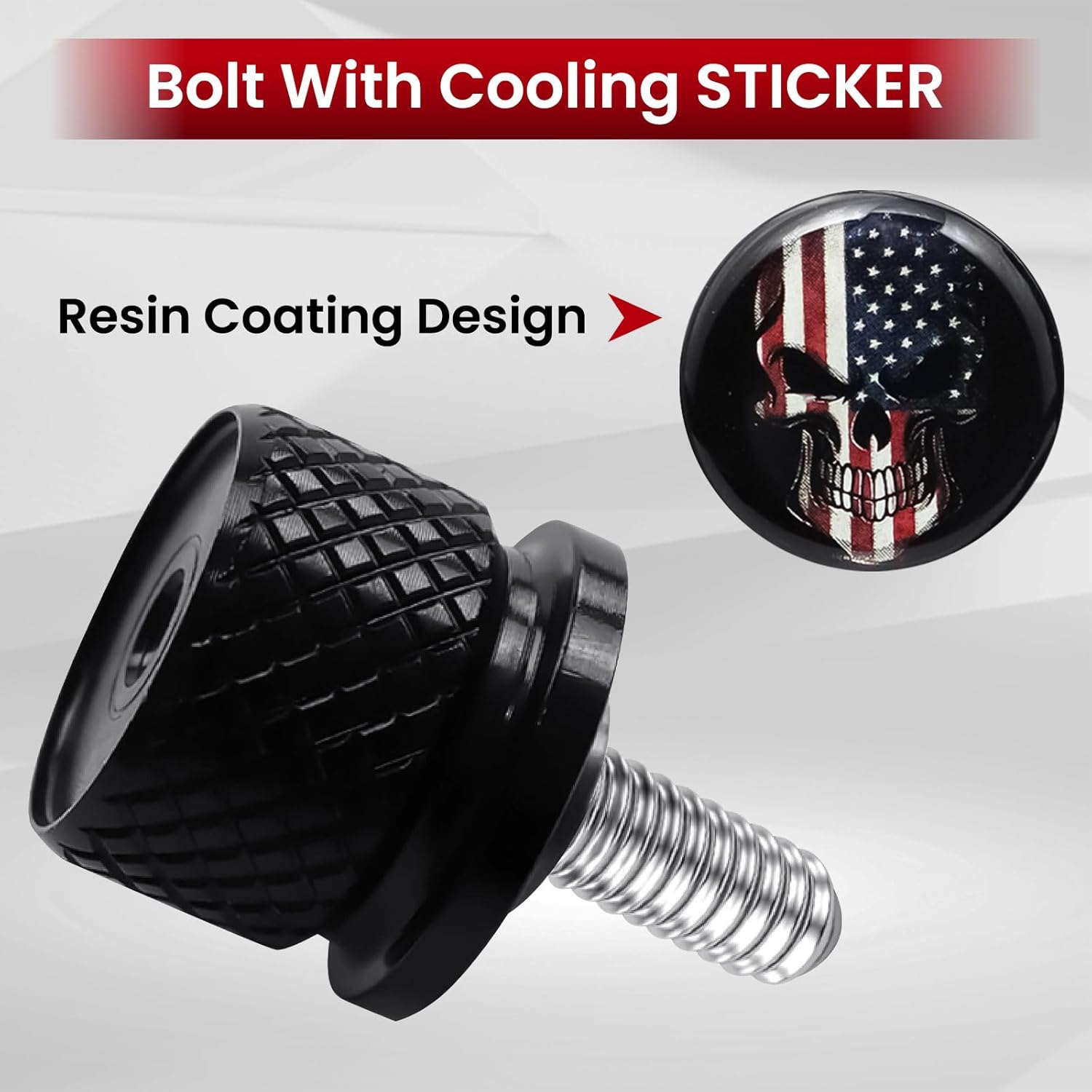 Black Stainless Knurled Fender Rear Seat Bolt Screw for Indian Scout All Models 2015-2020 - American Skeleton image number 5