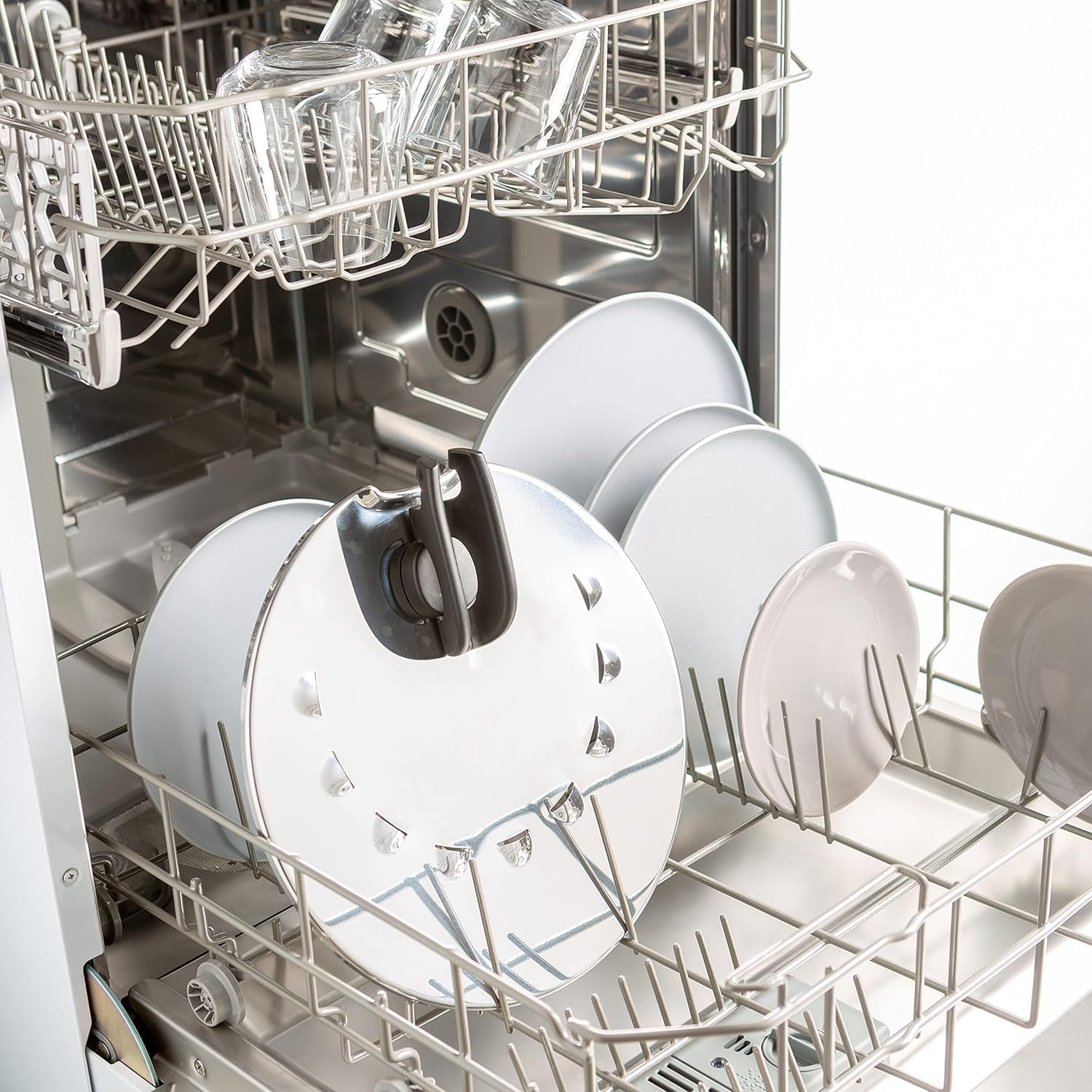 Tefa Ingenio L98298 Stainless Steel Multi Lid 20-28 Cm, Perfect for Pouring, Compatible with Ingenio Pots and Pans, Dishwasher Safe, Splash Guard Pans and Pots, Stainless Steel/Black, image number 1