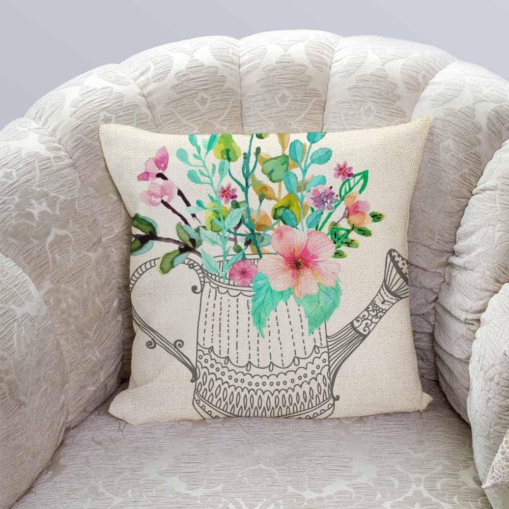 IBILIU Throw Pillow Covers Illustrations Flower Cushion Pillow Case Home Decor Pillowcase 18X18 Inches image number 1