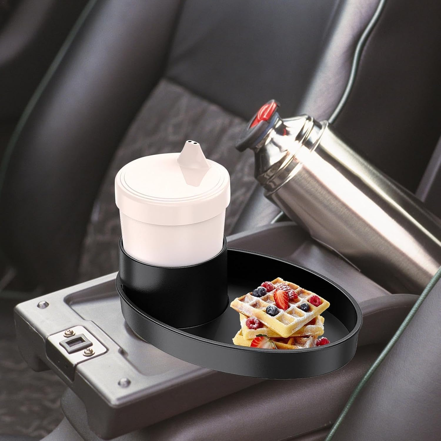 Complete Oval Travel Tray - Expands Cup Holder, Rotates Cup & Tray for Most Seats image number 3