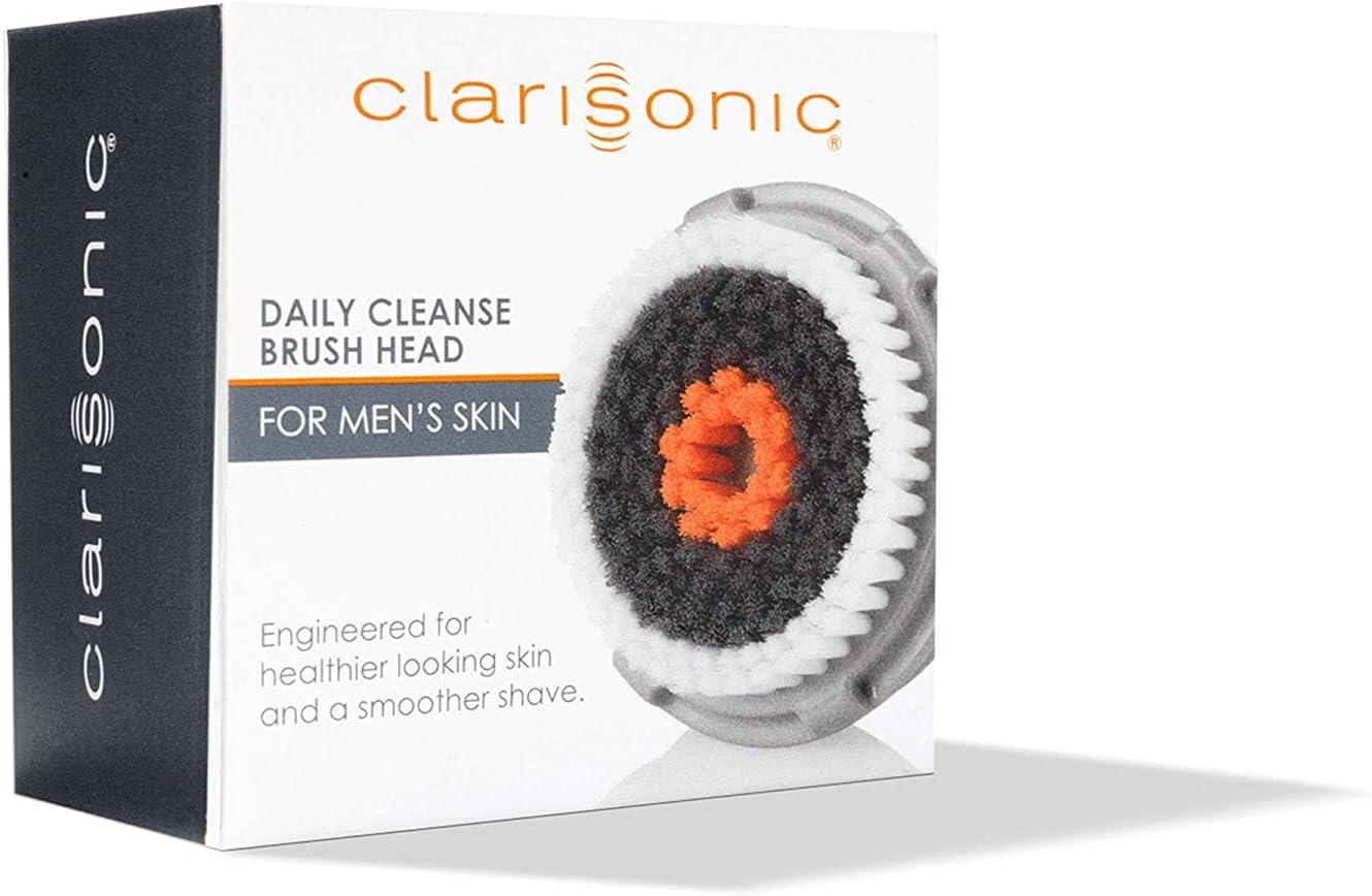 Clarisonic Men'S Facial Cleansing Brush Head Replacement Compatible with Mia 1, Mia 2, Mia Fit, Alpha Fit, Smart Profile Uplift and Alpha Fit X, 2 Count image number 1