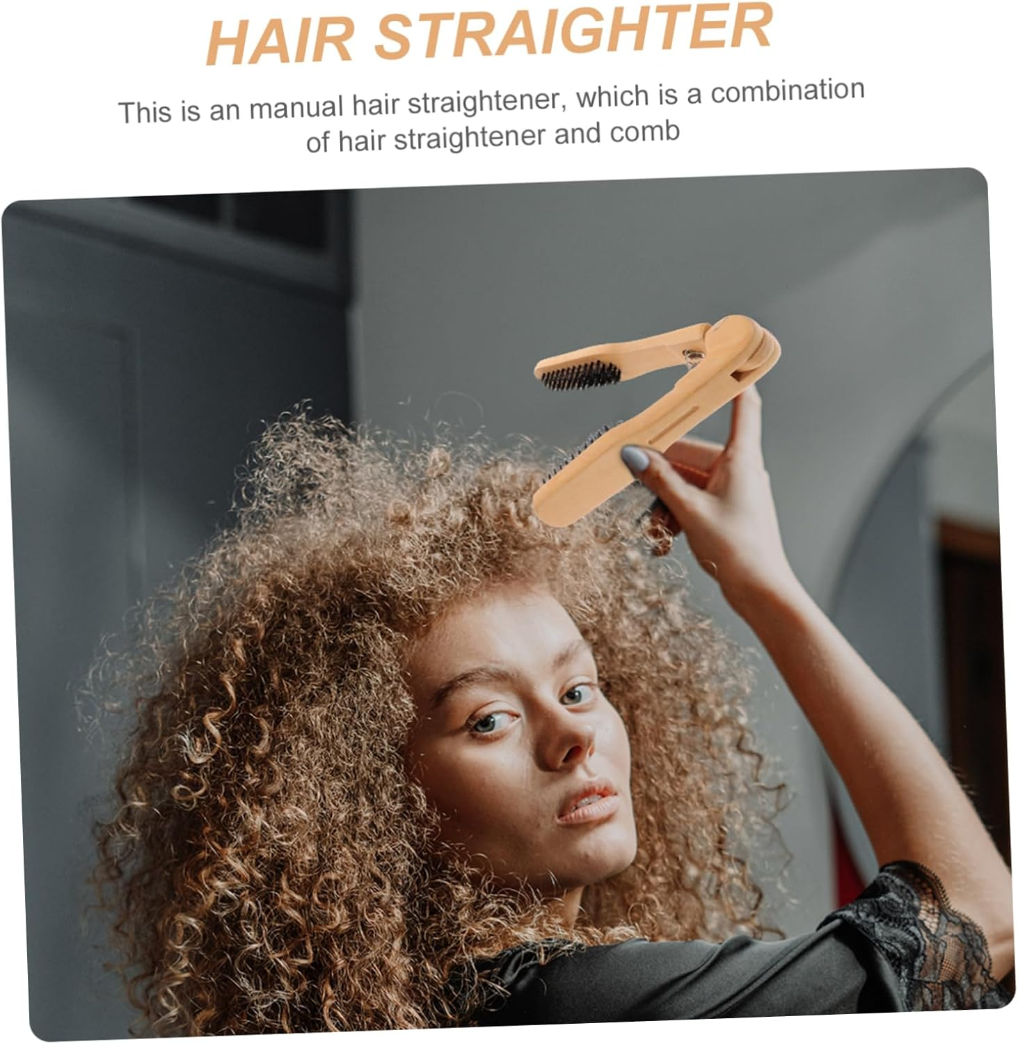 FOYTOKI Manual Hair Straightener Comb Precision Temperature Control Hair Styling Grooming Tool image number 2