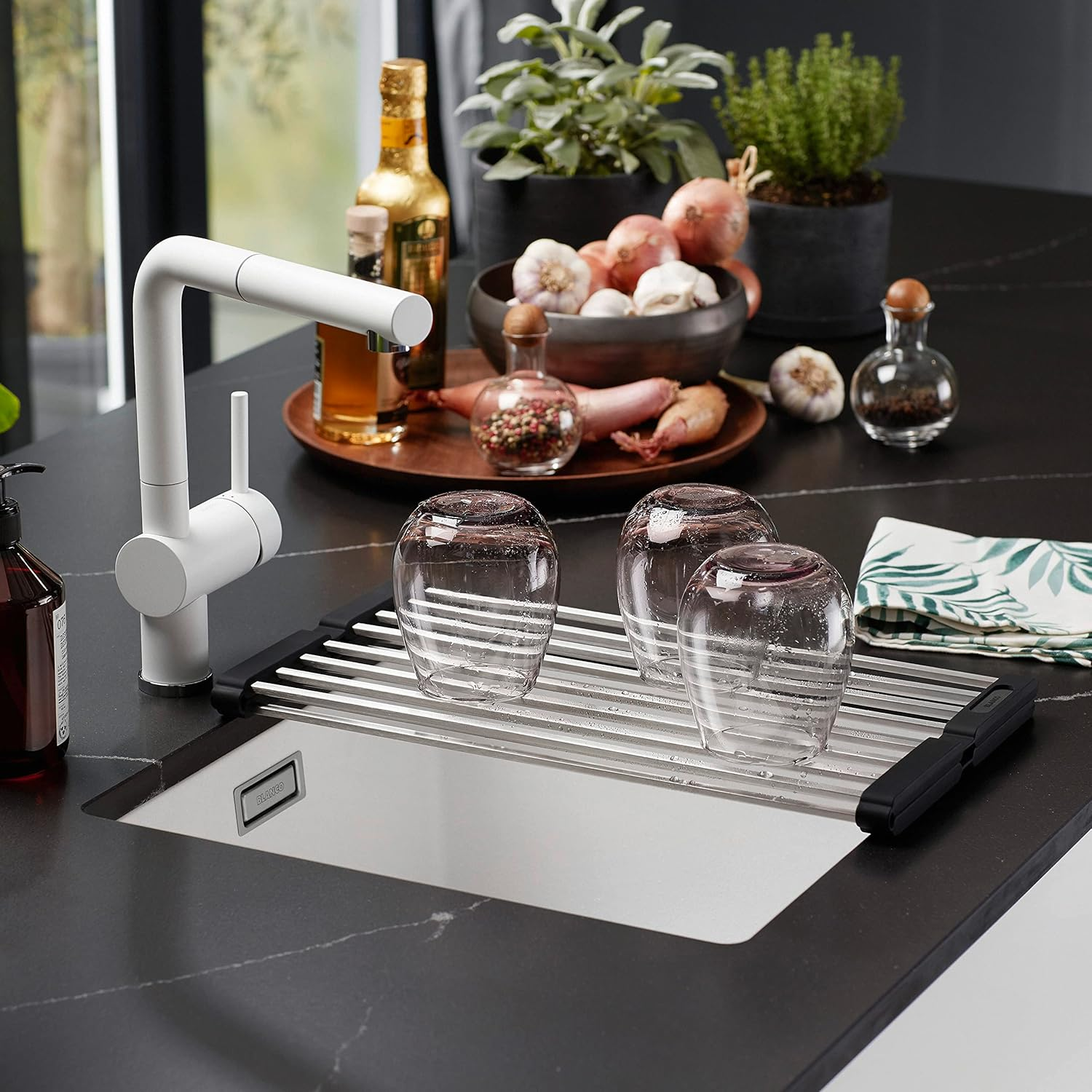 BLANCO 238482 Folding Grid as Drainer for the Kitchen Sink, Foldable Grid for the Sink in the Kitchen, 425 Mm Width image number 2