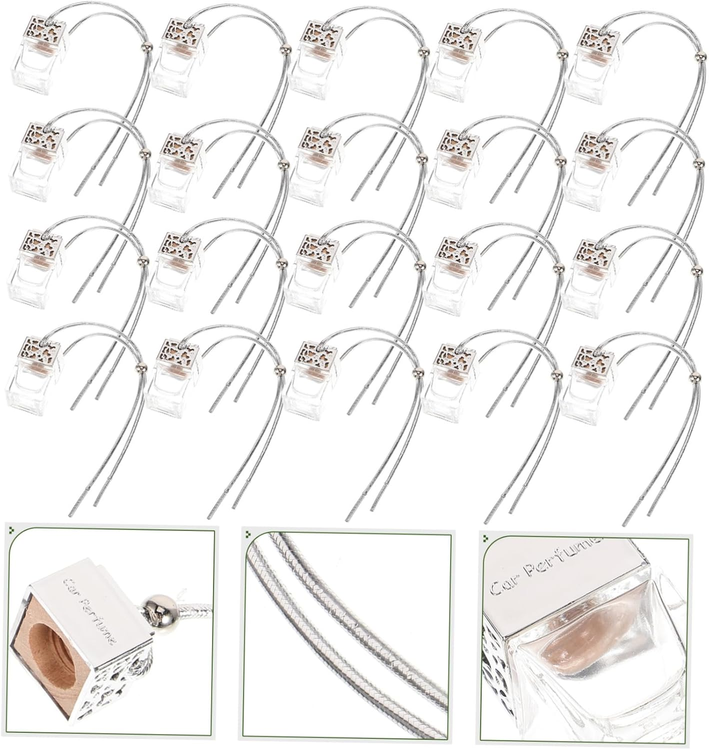 BUTIFULSIC 20Pcs Small Containers Home Fragrance Diffuser Car Perfume Terrariums Car Diffusers Diffuser for Car Essential Oil Diffuser Car Fragrance Diffuser Multipurpose Glass Bottled image number 2