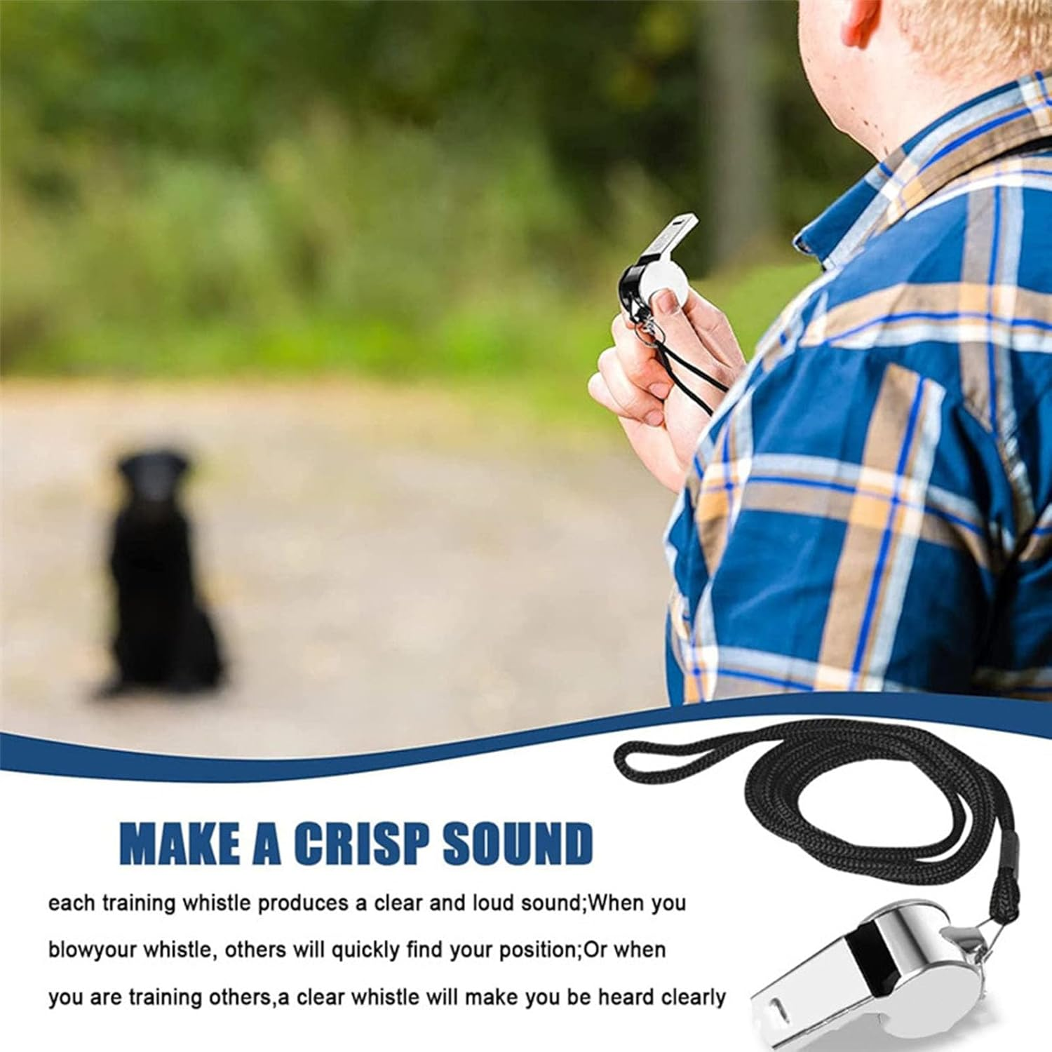 XUTONG 7Pcs Whistle,Stainless Steel Whistle Loud Crisp Sound Coach Whistles Metal Whistle with Lanyard for Referees,Polices,Training,Teachers image number 6