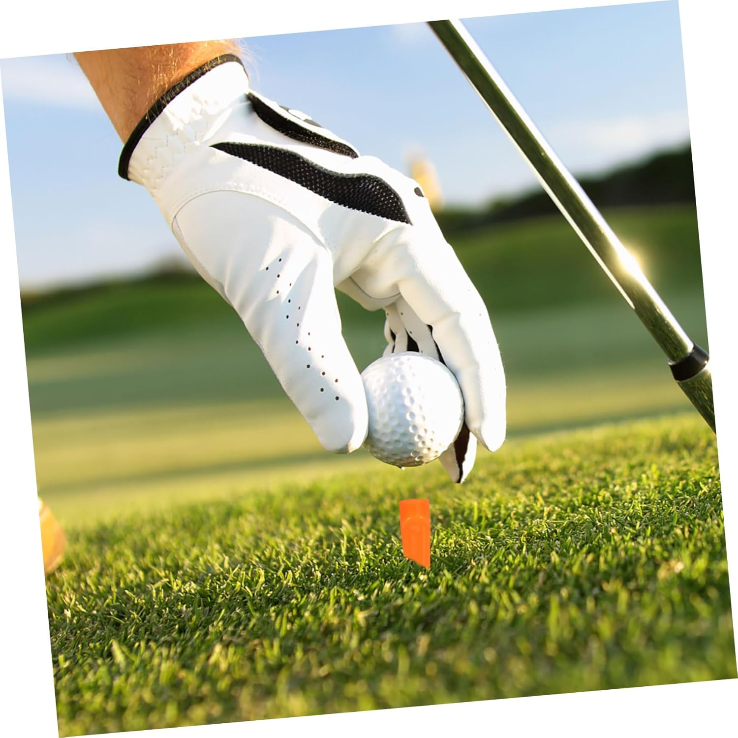 OHPHCALL 50Pcs Unbreakable Plastic Golf Tees Flat Training Equipment Accessories Colors Lightweight for Training