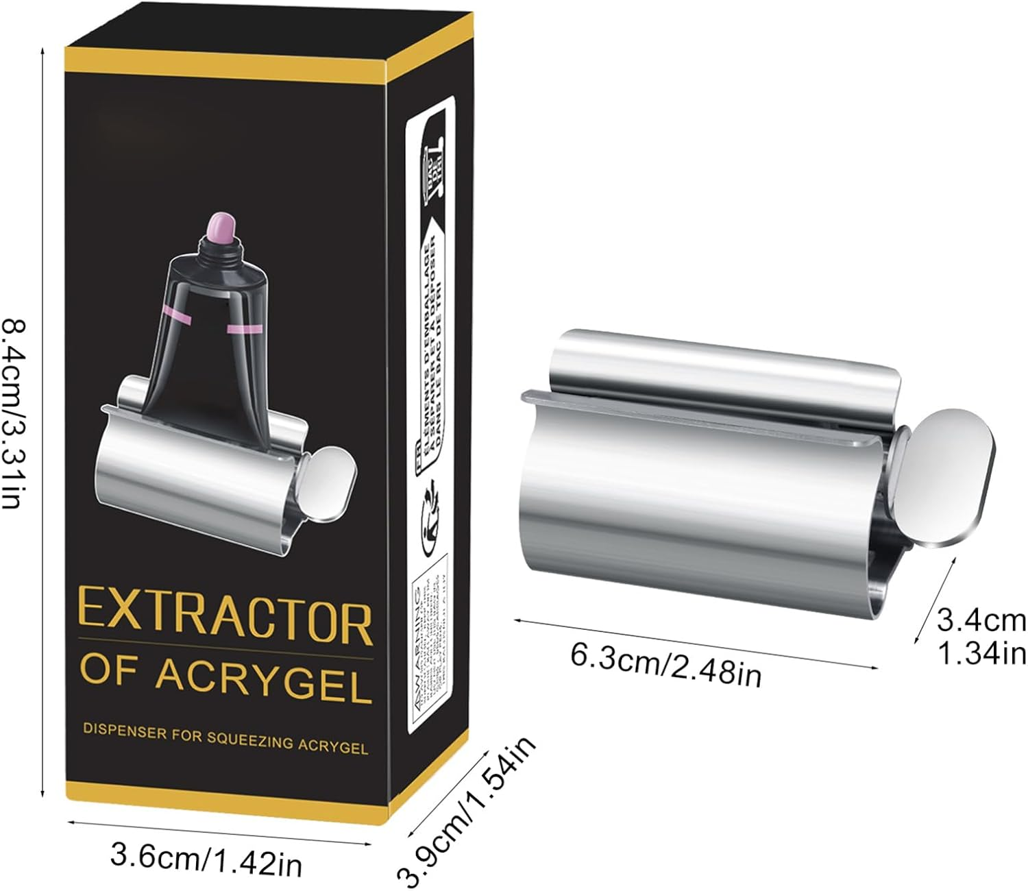 Toothpaste Squeezer | Tube Wringer for Hand Cream,Manual Toothpaste Dispenser Rollers, Stainless Steel Paste Wringer for Paint Cream Cosmetic image number 3