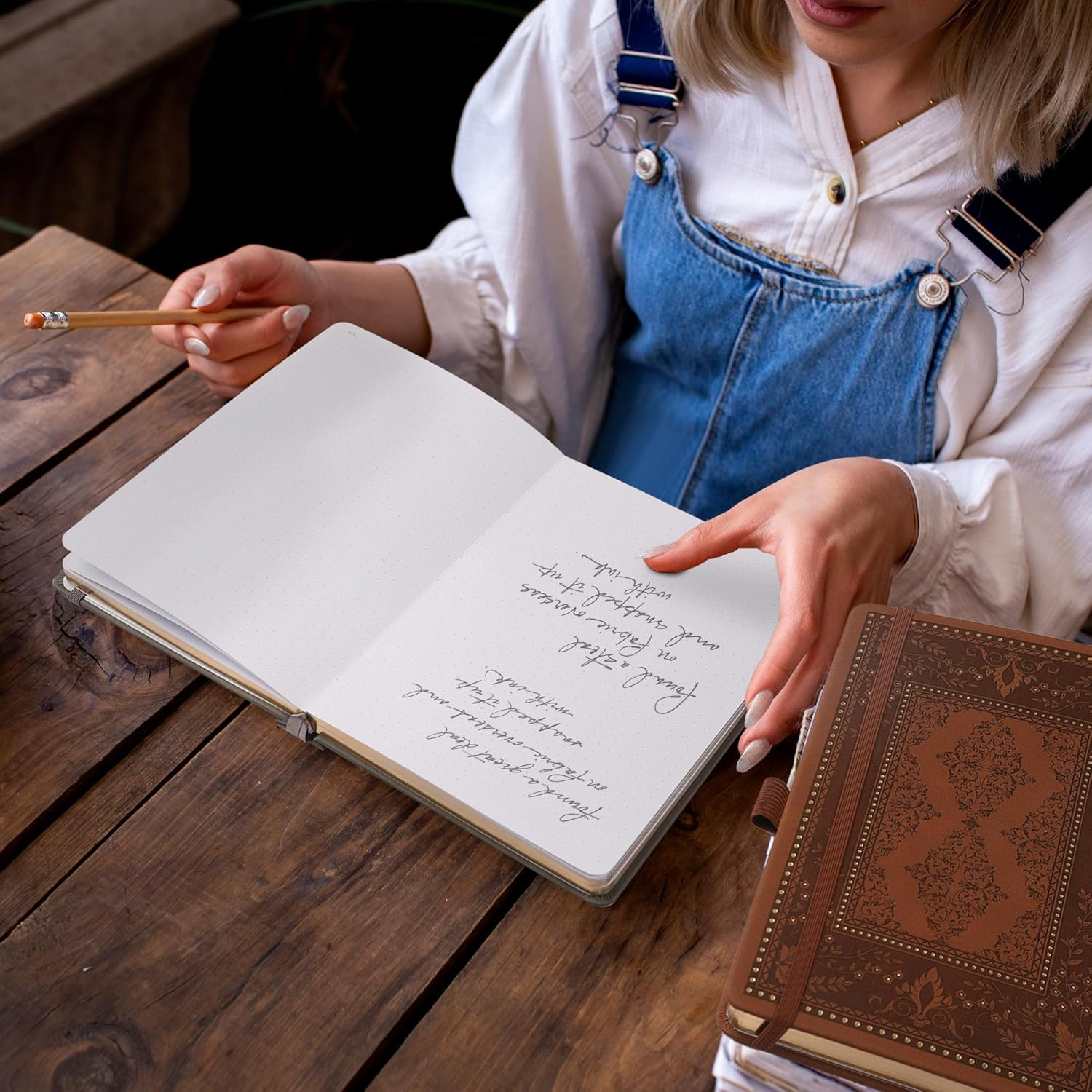 TIEFOSSI Bullet Dot Journals for Women Men, Dot Journals for Writing Women, 160Gsm Thick Paper, 190 Numbered Pages, for Planner Organization image number 4