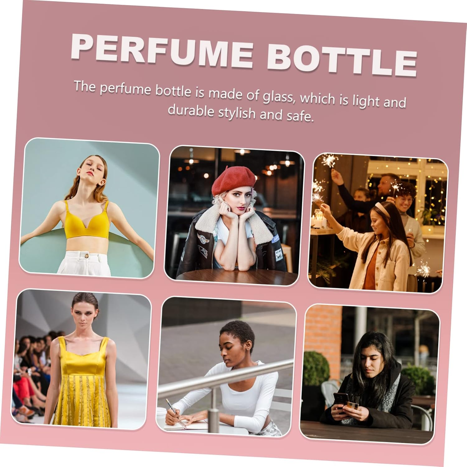 Hohopeti 2Pcs Glass Perfume Bottle Empty Storage Bottle Essential Oil Container Perfume Holders Inlaid Holder