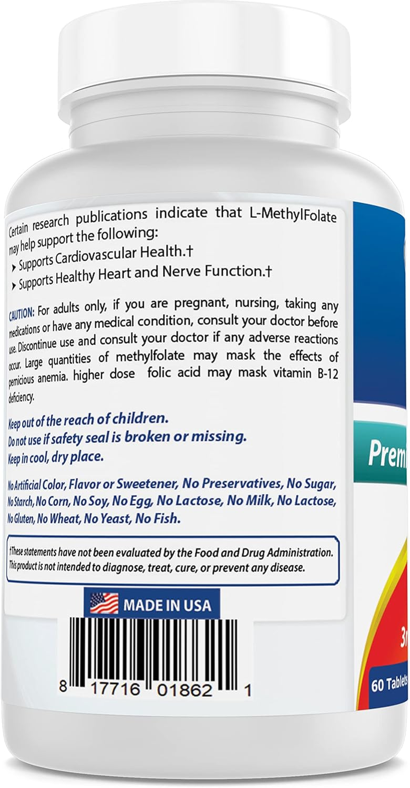 Best Naturals Methyl Folate 15000 Mcg 60 Tablets image number 2