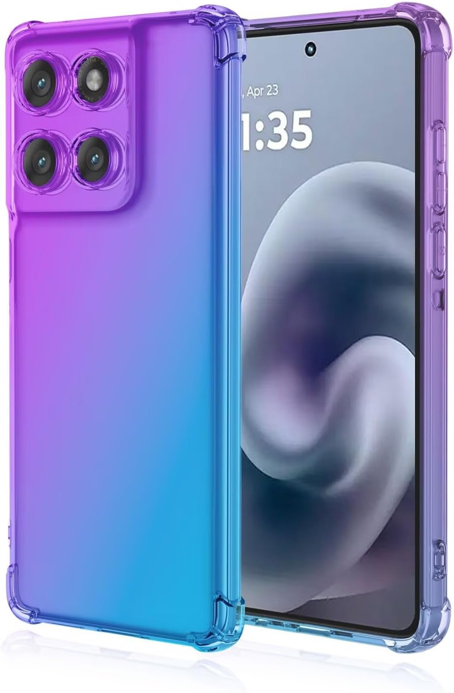 EASSGU TPU Silicone Mobile Phone Case for Motorola Moto G86 Power 5G (6.67 Inches), Transparent Gradient Case, anti Drop and Anti-Scratch Protective Case - Blue Purple image number 2