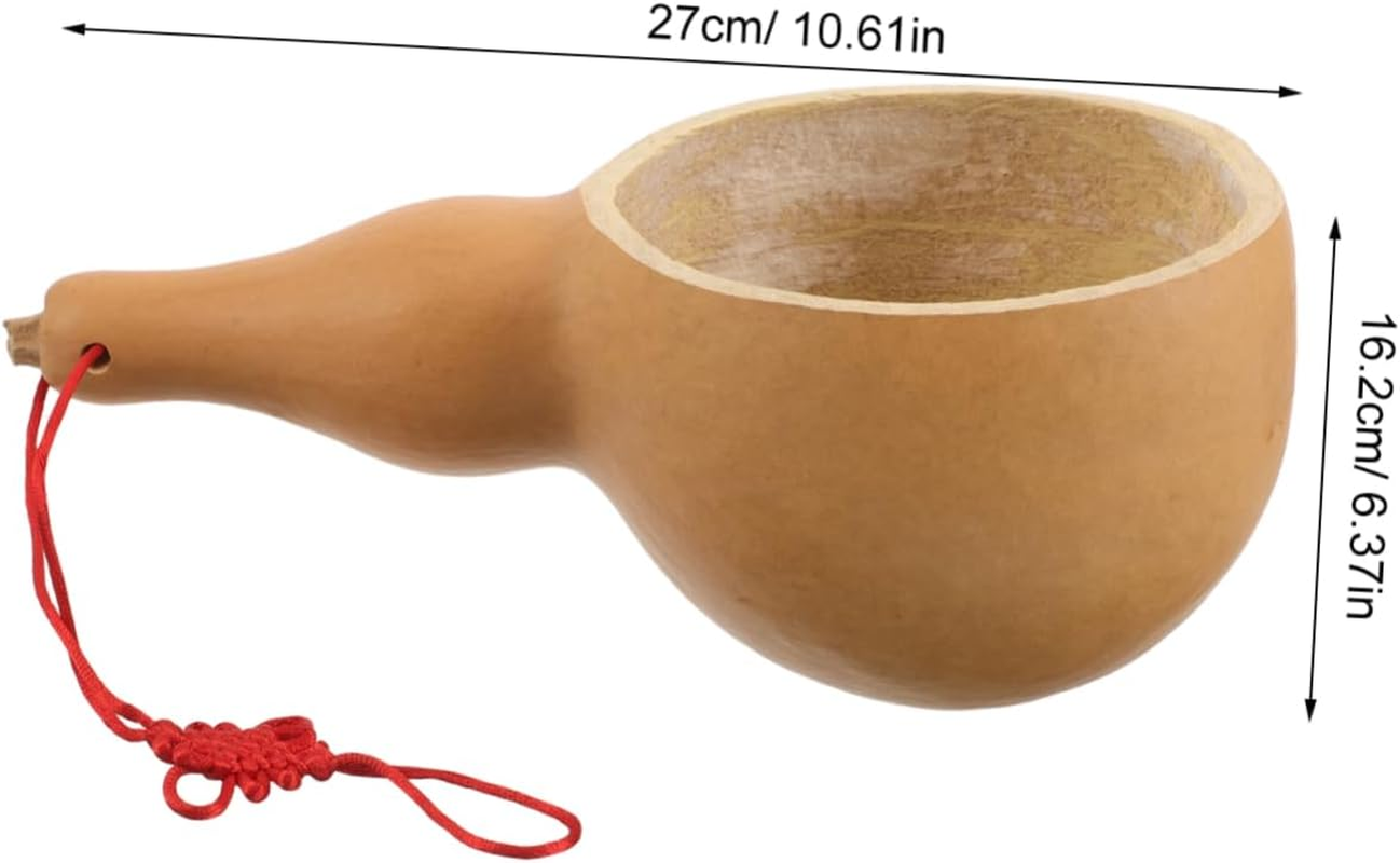 UTHCLO Natural Gourd Water Dipper Ergonomic Handmade Ladle for Bathing Hair Washing Gardening Durable Safe Material Multi Functional Household Scoop image number 5