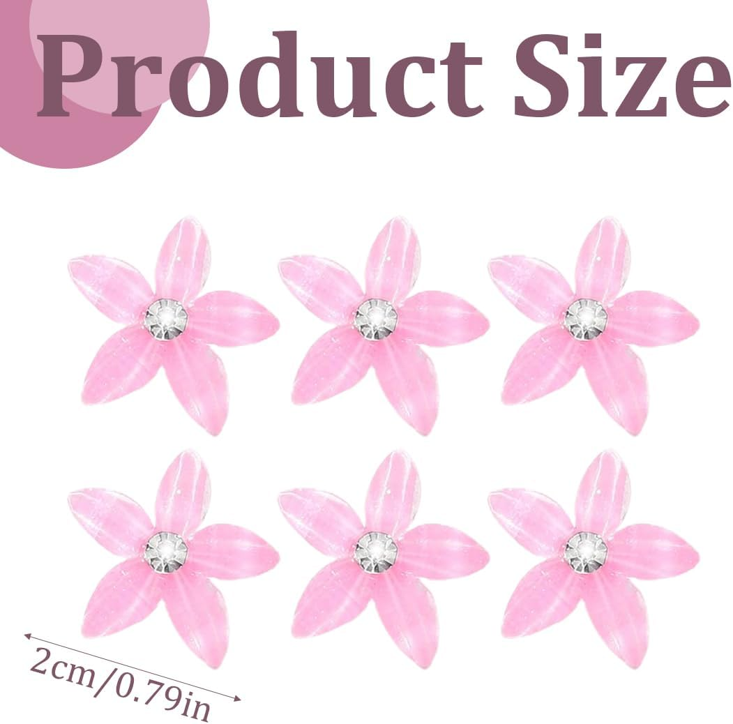 LAKJUOZ 10 Pieces Small Flower Hair Clips Mini Cute Rhinestone Metal Hair Pins for Women Bridal Hair Clips for Girls Wedding Hair Accessories Decorative image number 3