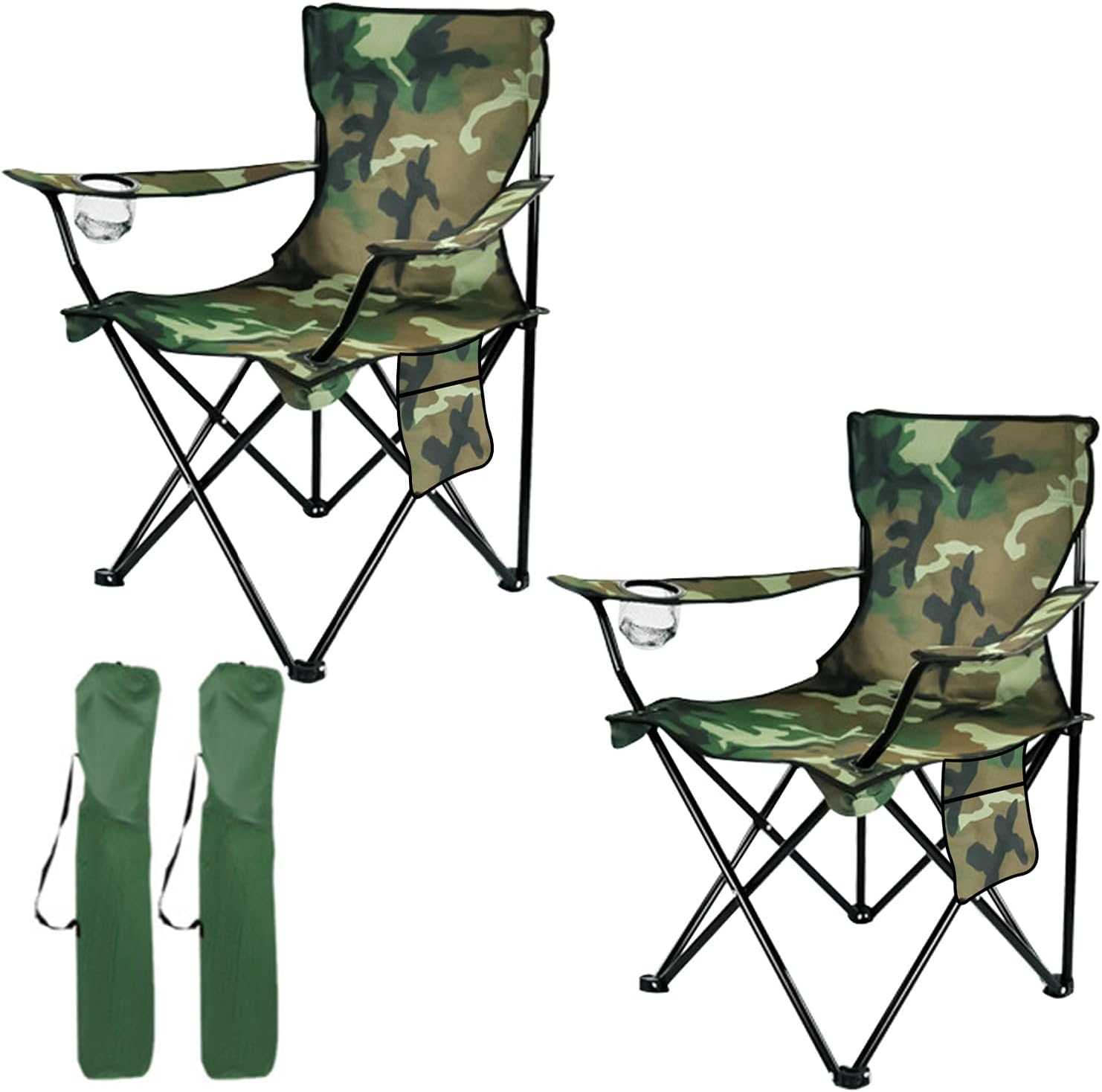 Damei Century Folding Camping Chairs- Lightweight, Portable Chair for Beach, Lawn, Outdoor Sports, Black