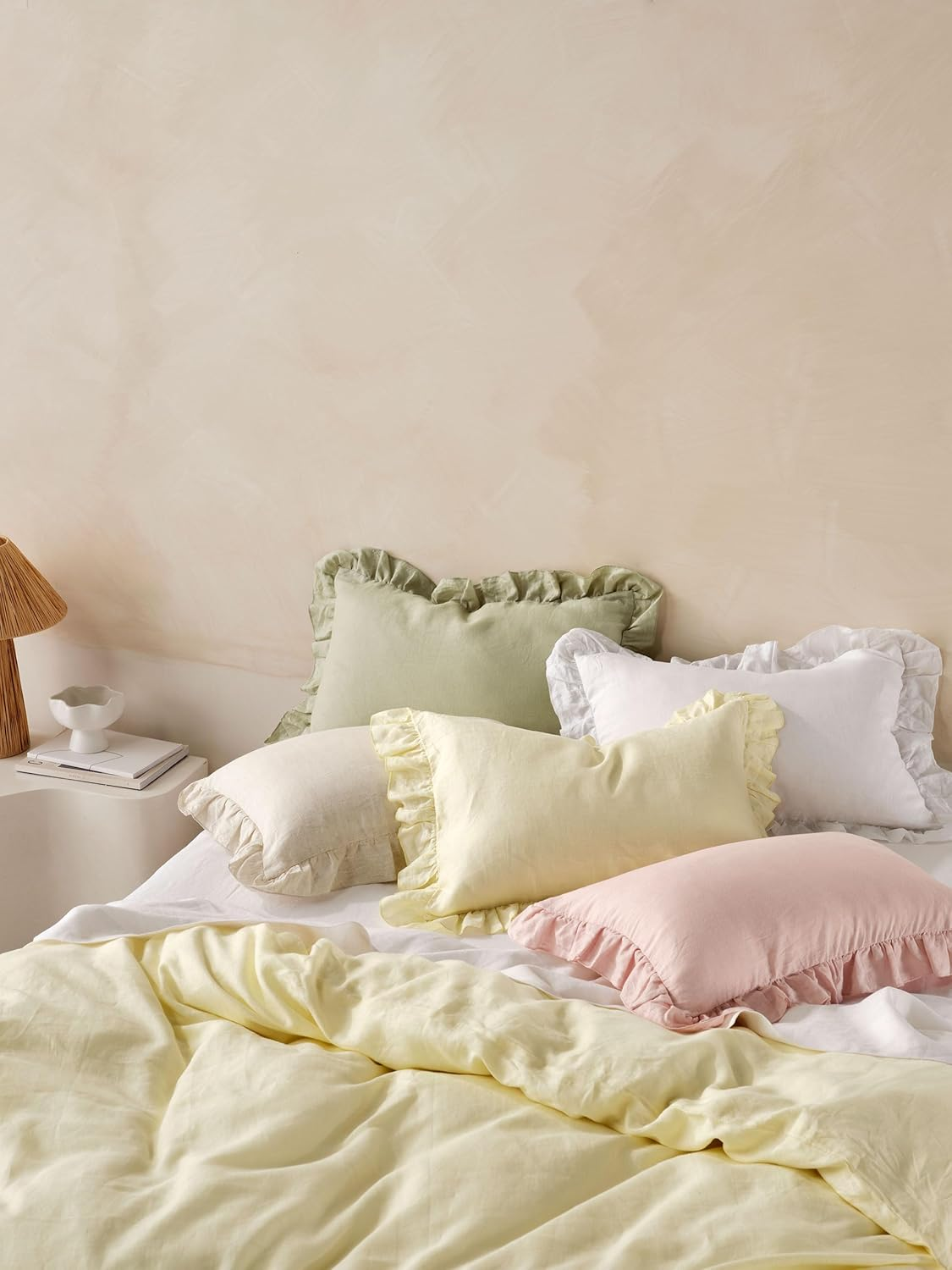 Linen House Nimes Ruffle Cushion, Natural, 40 X 60 Cm Size image number 2