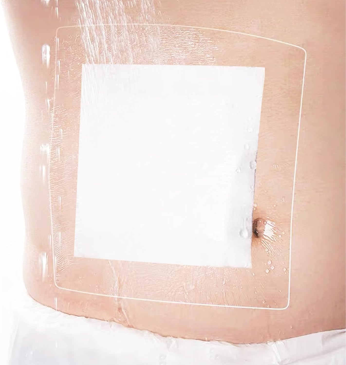 Wound Adhesive Film Bandage,Dialysis Catheter Shower Cover,Waterproof Ostomy Bag Protector Shield,Large Adhesive Dressing Absorbent Patche-10"X10"-6Pcs image number 5