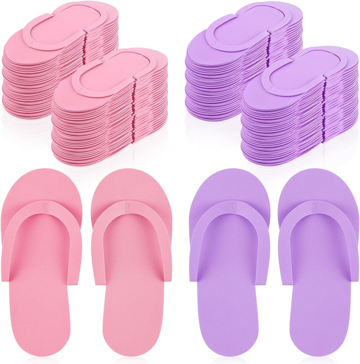 Geyoga 48 Pairs Disposable Pedicure Slippers Foam Disposable Slippers Multi Color Pedicure Sandals Spa Pedicure Flip Flops Pedicure Shoes for Women Salon Nail Spa Pedicure
