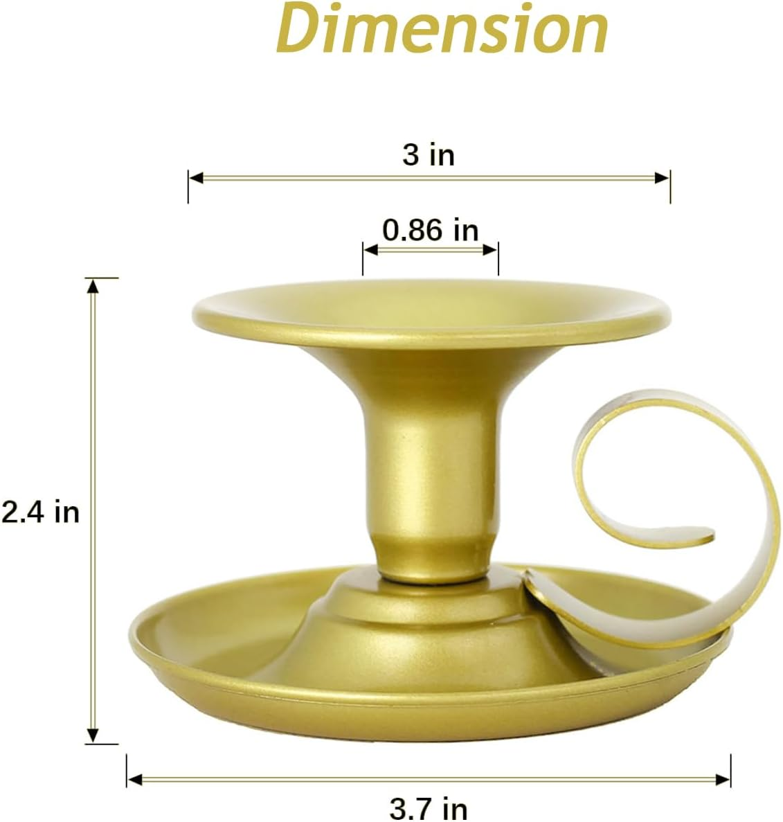 Candle Holder 2Pcs, Taper Metal Candle Stick Holder, Classic Candlestick Stand for Elegant Table Decor, Ideal for Parties, Weddings, and Home Lighting (Gold) - Black image number 2