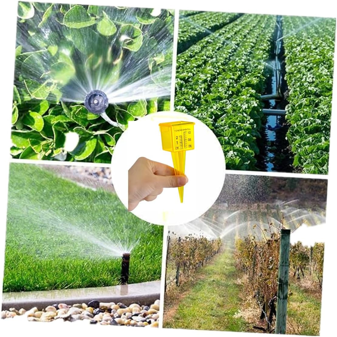 Bright Yellow Transparent Reusable Rain Gaugesgarden Water Gauge Outdoor Water Measuring Tool Plastic Sprinkler Gauge Instrument for Garden Lawn Backyard (Bright Yellow) image number 5