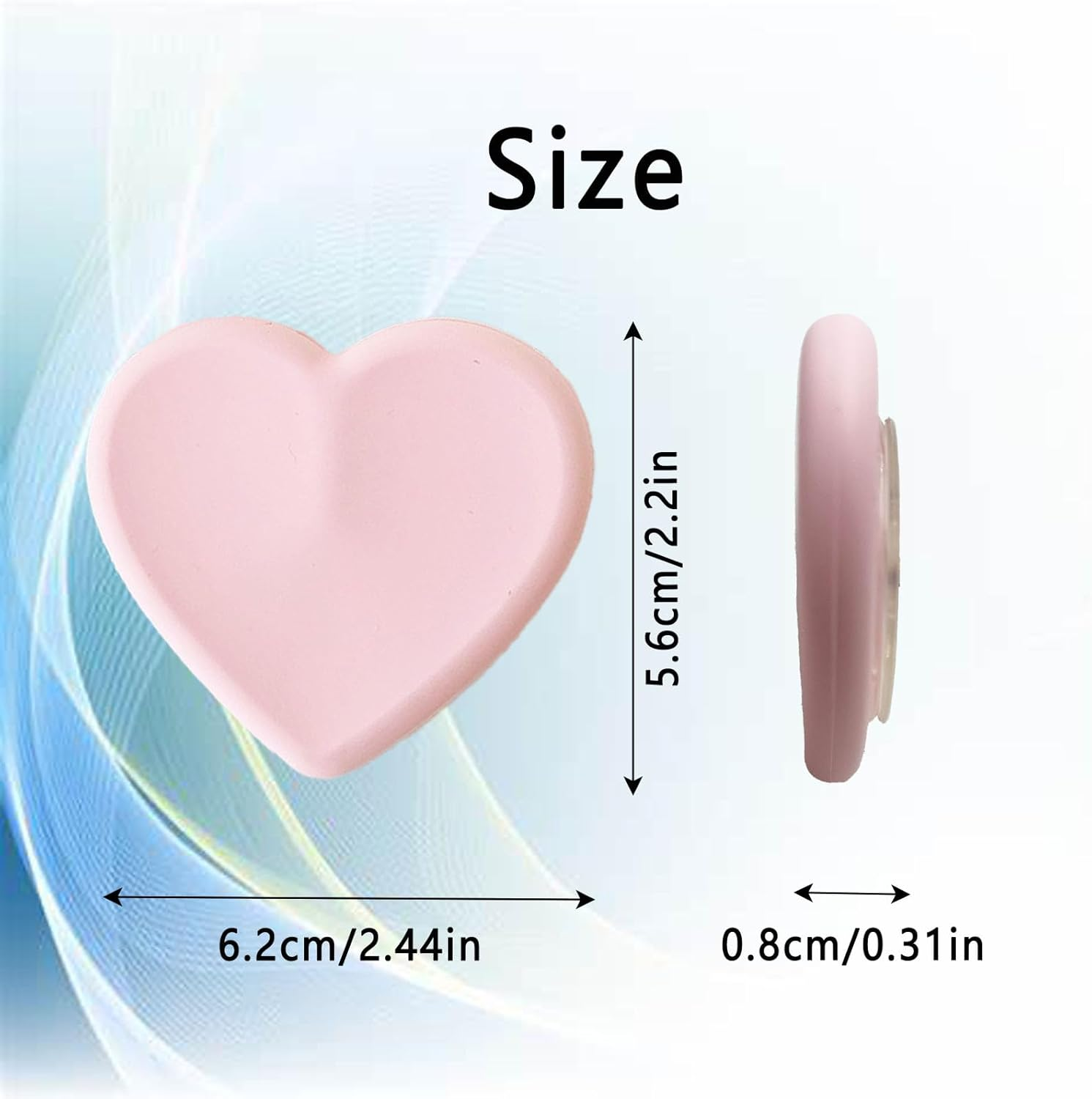 2PCS Heart-Shaped Silicone Mobile Phone Grip Stand,Zakora Collapsible Cellphone Finger Grip Holder for Smartphone Tablet Cell Phone Accessory (White) image number 1