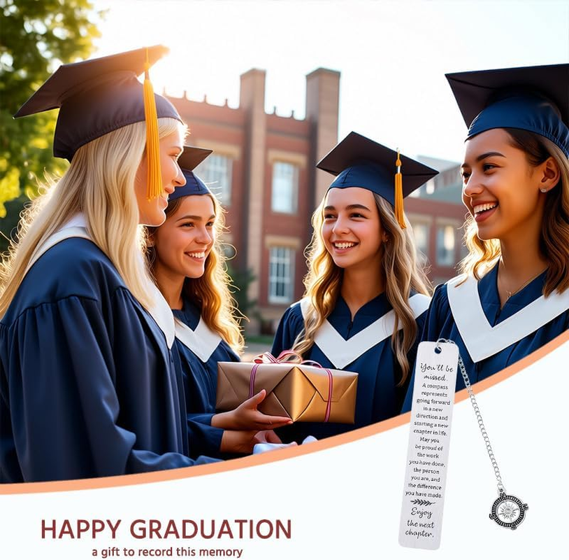 Going Away Gifts for Coworker Inspirational Bookmark for Book Lovers Women Men Employees Leaving Farewell Retiement Gifts Coworkers Friends Compass Bookmarks image number 4