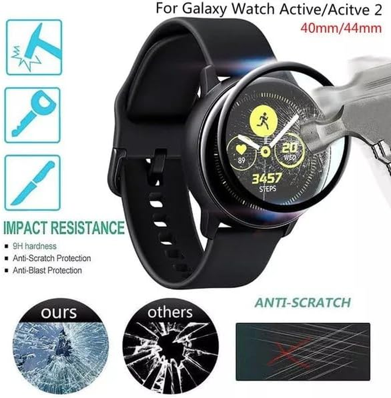 Tootoo Full Coverage Soft Fiber Glass Screen Protector Samsung Galaxy Watch Active 2 (3, Watch Active 2 44MM) image number 1