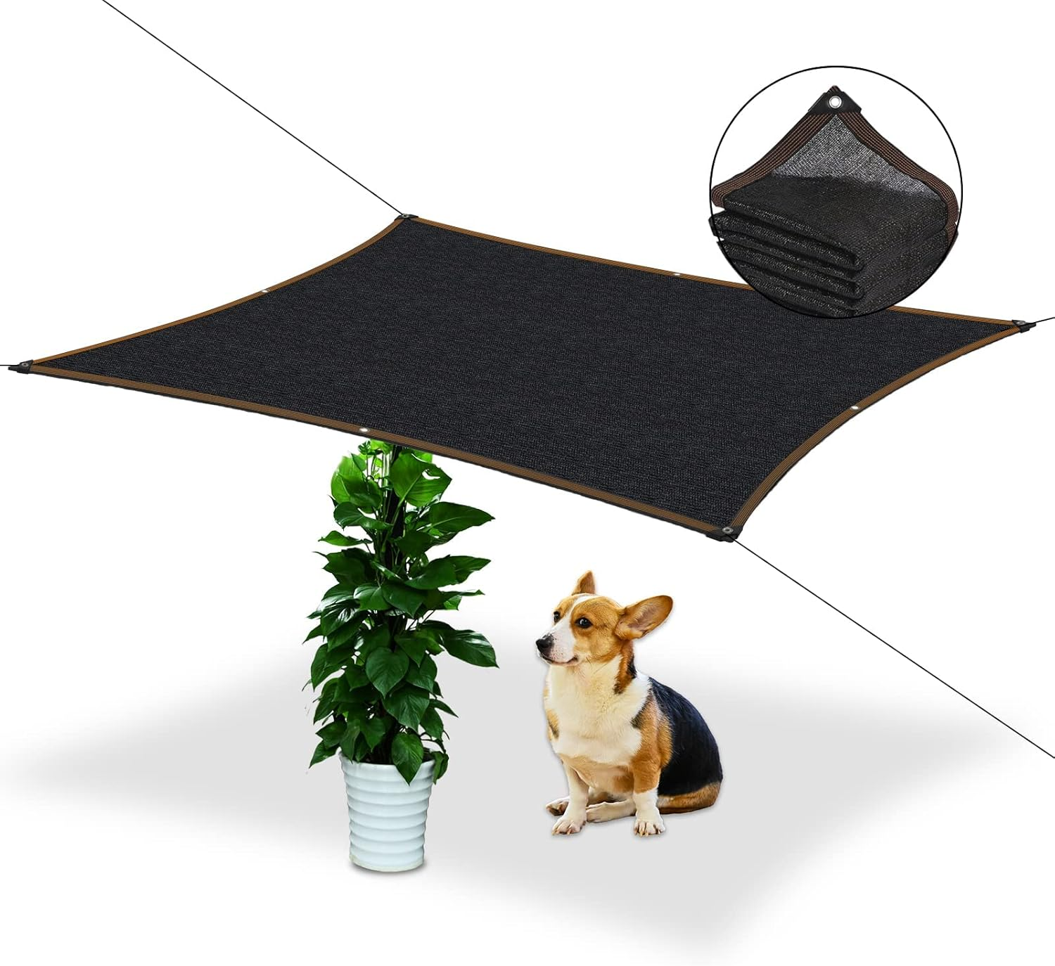 Garden Shade Cloth - for Plants Heat Protection 6'X3', 70% Vegetable Greenhouse Canopy with Grommets, Chicken Coop & Dog Kennel Cover, Outdoor Sun Tarp of Backyard & Balcony image number 1