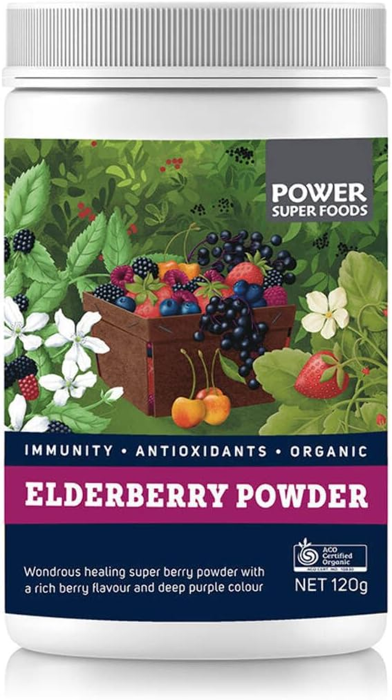 Powder Super Foods Elderberry Powder - Certified Organic 120G