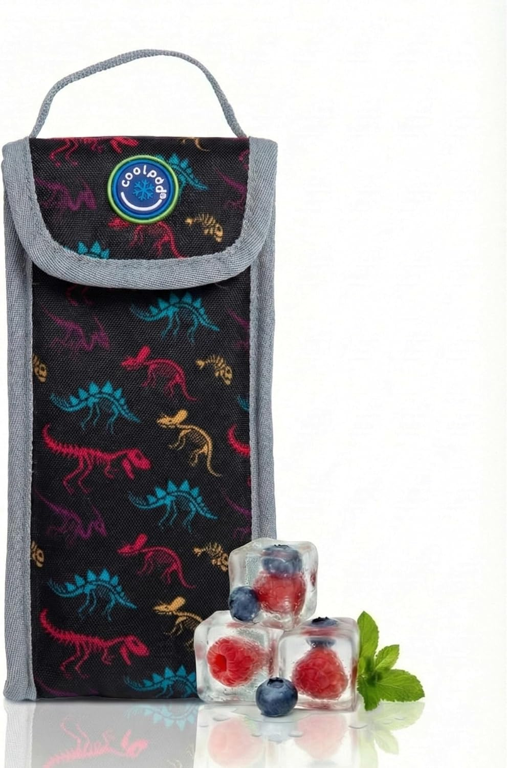 COOLPOD Freezable Kids Yogurt Squeeze Pouch Cooler &ndash; 9.5X4X20 Cm Mini Insulated Pouch Keeps Snacks Fresh up to 8 Hours - Reusable&ndash; Ideal for School, Travel & Picnics (Sage)