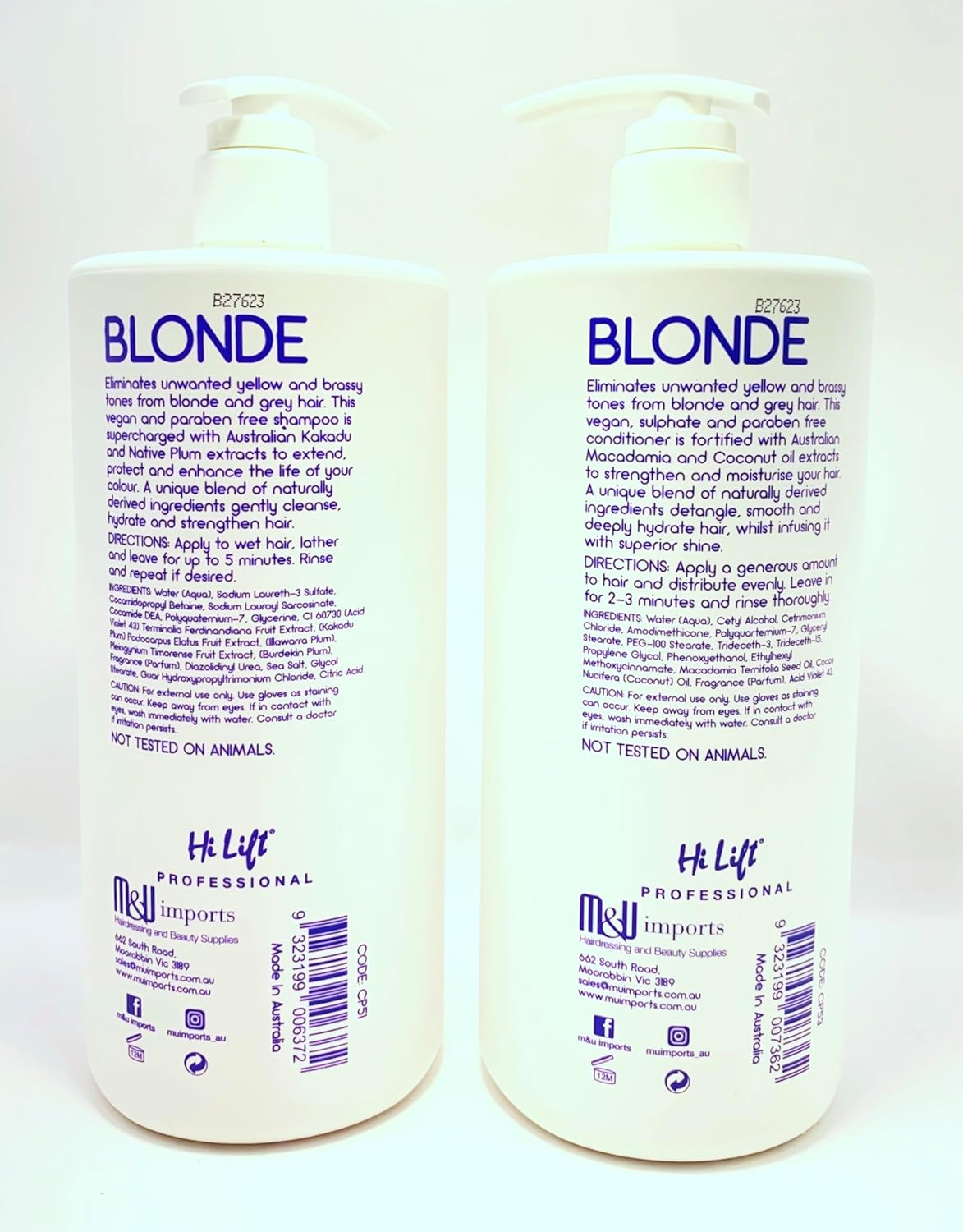 Hi Lift True Blonde Zero Yellow Silver Shampoo 1000 Ml & Conditioner 1000 Ml Set image number 1