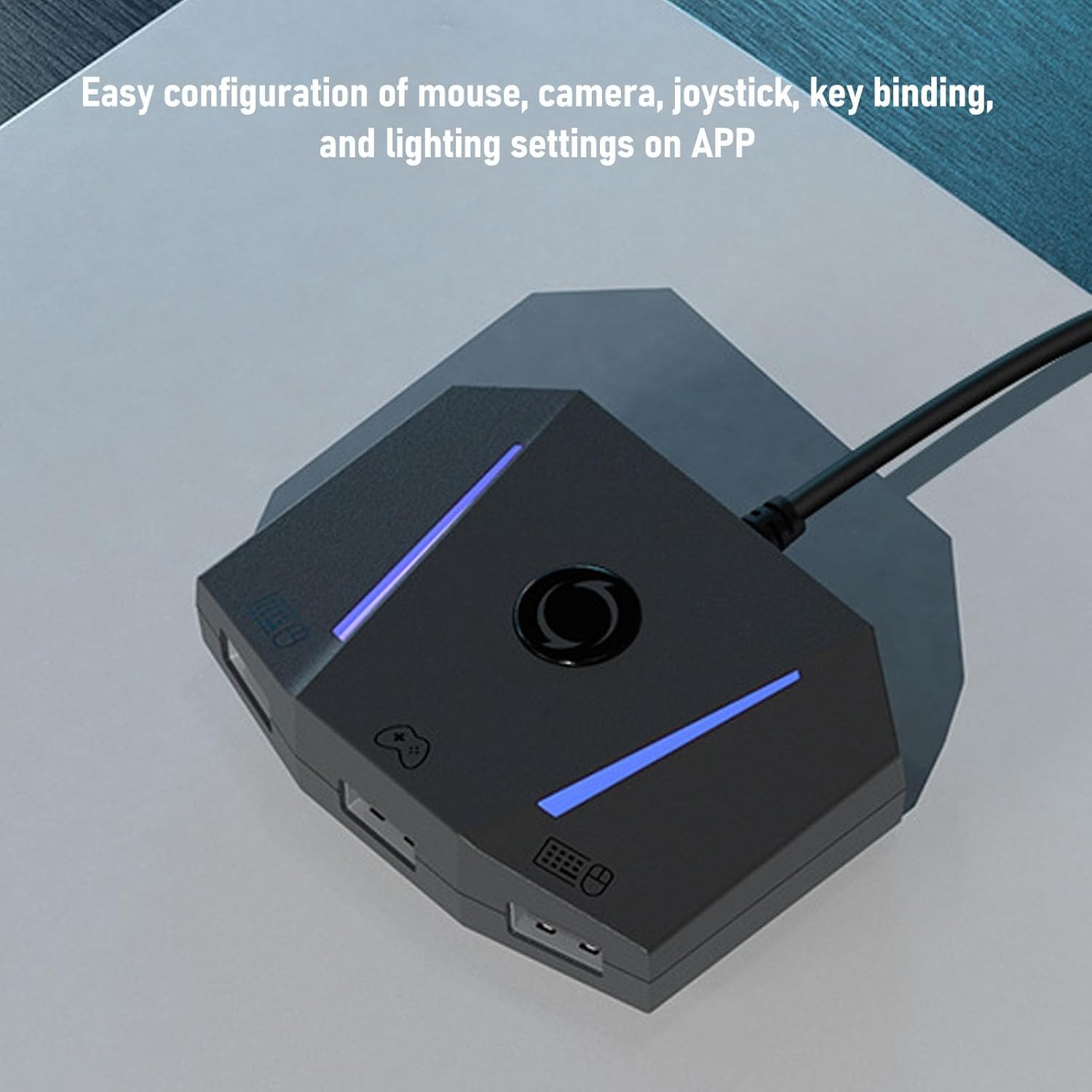 Gaming Keyboard Mouse Adapter for X/S, for , APP Control Gaming Mouse Keyboard Adapter with RGB Light & 3.5Mm Sound Jack image number 6