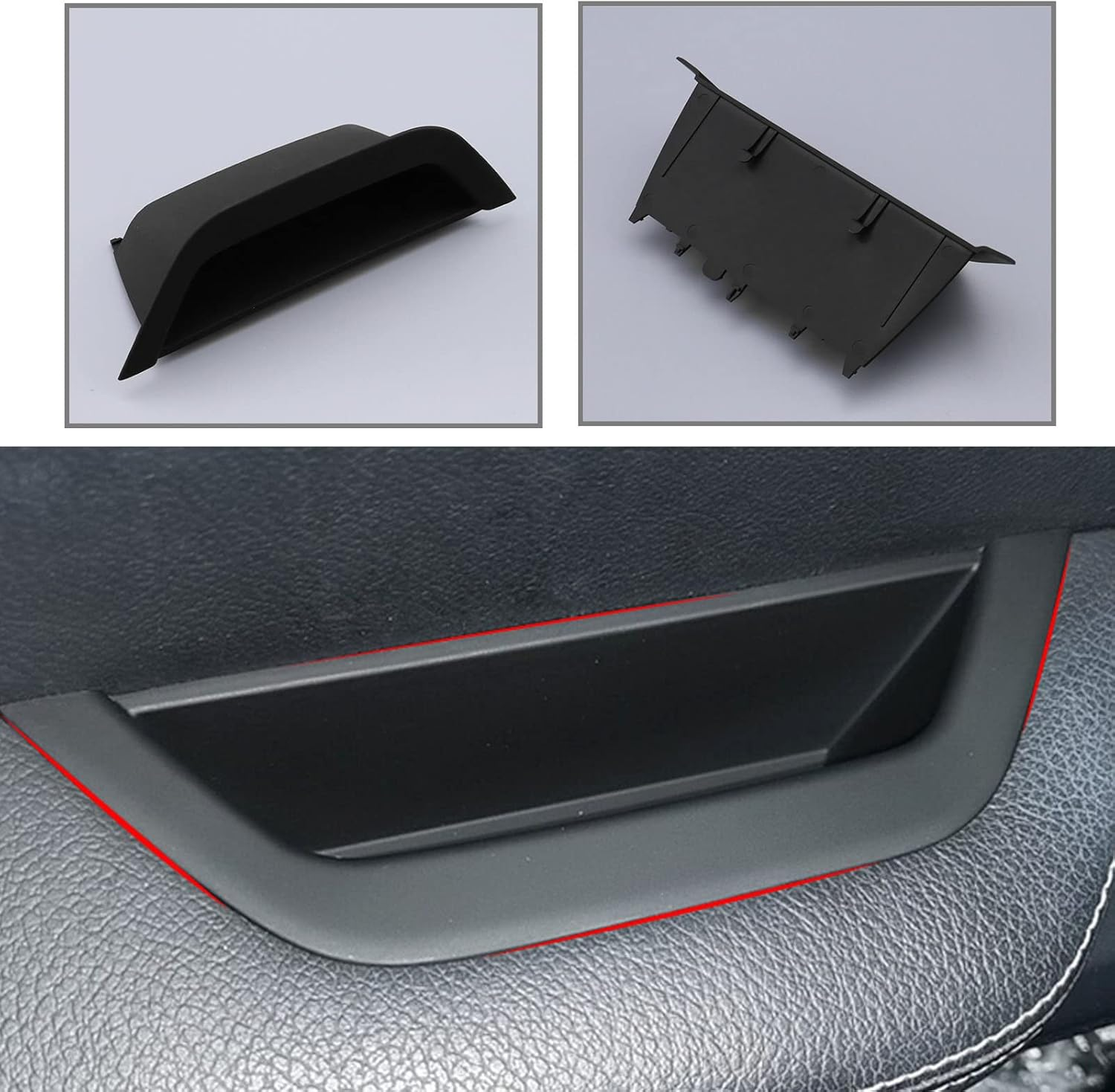 VGOL Car Door Handle Storage Box 51417250306 Compatible with X3 Series F25 X4 Series F26 Interior Door Armrest Cover Container Organizer Tray Cup Black image number 1