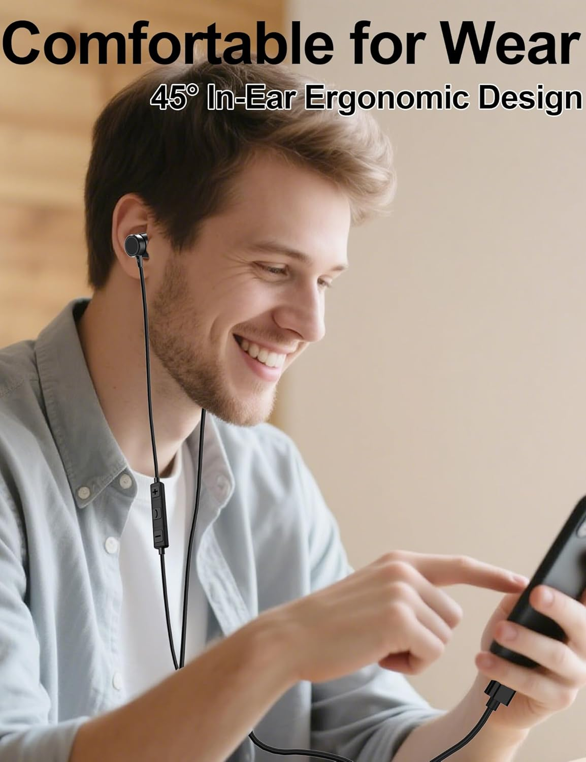 USB C Headphones for Samsung Galaxy S25 S24 Ultra S23 S22 S21 S20 A54 A55, In-Ear Wired Metal Headphones with Cable USB C Connection, Type USBC Earphones for Iphone 16 15 Pro Max image number 3