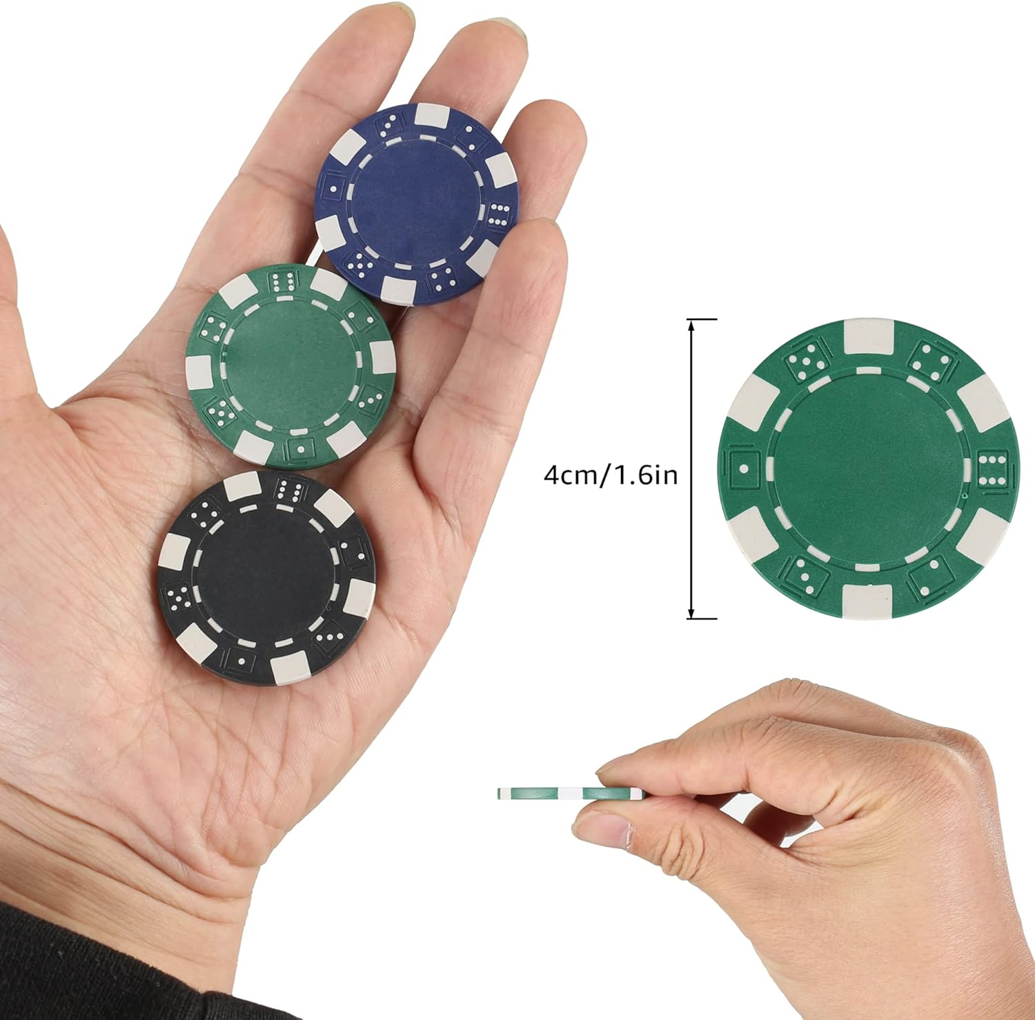 LUOBAO Poker Chips for Card Board Game - 4 Colors,11.5 Gram