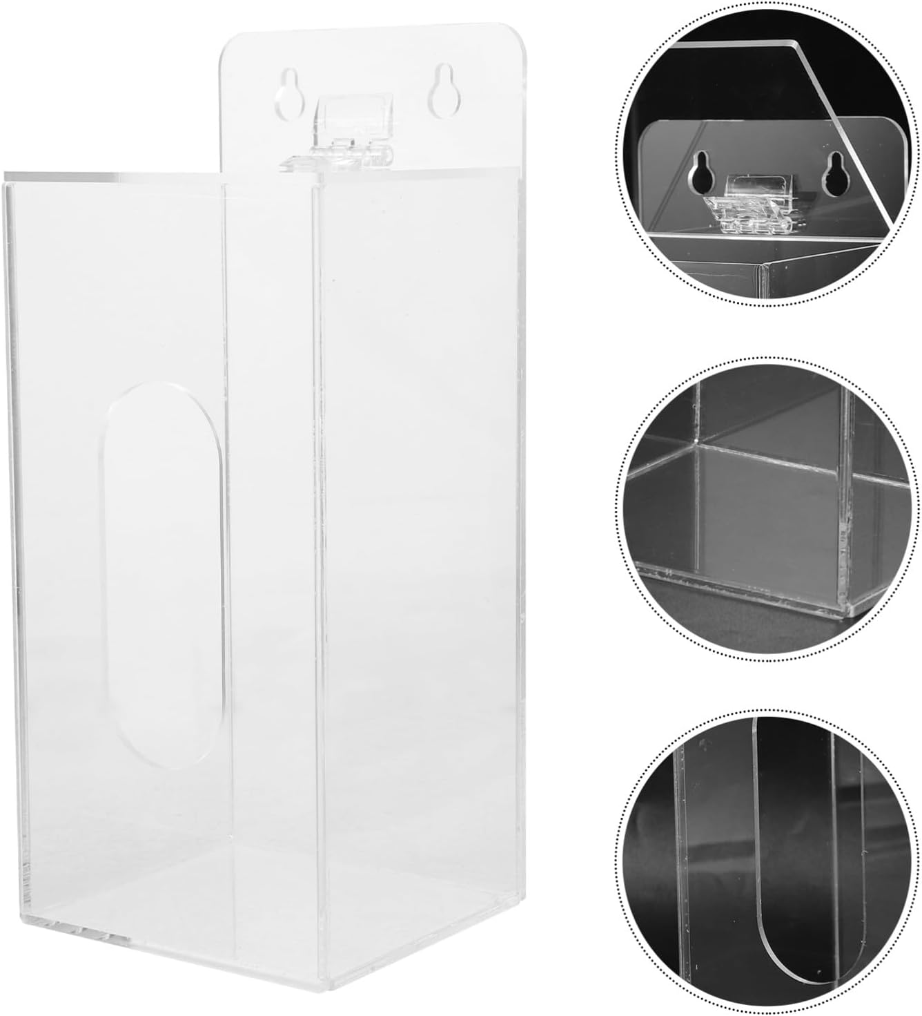 Clear Acrylic Hygiene Dispenser - Sanitation Station Gloves Masks Hairnets Box Holder Wall Mount or Tabletop Storage Containers