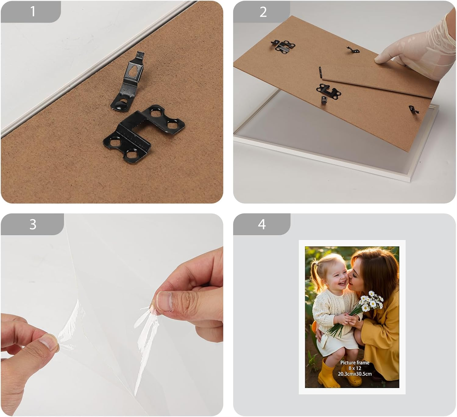 Hoikwo Picture Frame 20 X 30 Cm - White Photo Frames for Wall or Table, Set of 3 Frames for Photos, Pictures, Posters image number 2