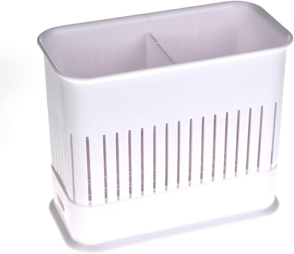 New Plastic Cutlery Drainer Knife Fork Spoon Rack Strain Strainer White