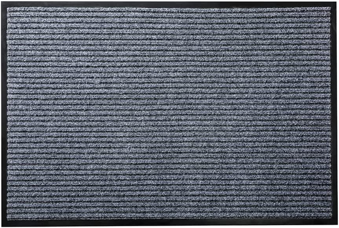 Mcomco Outdoor Indoor Entrance Doormat, Grey Floor Mats with Shoe Scraper and Rubber Backing, All Weather Door Mats for High Traffic Areas, Durable and Easy to Clean (60Cm*90Cm) image number 1
