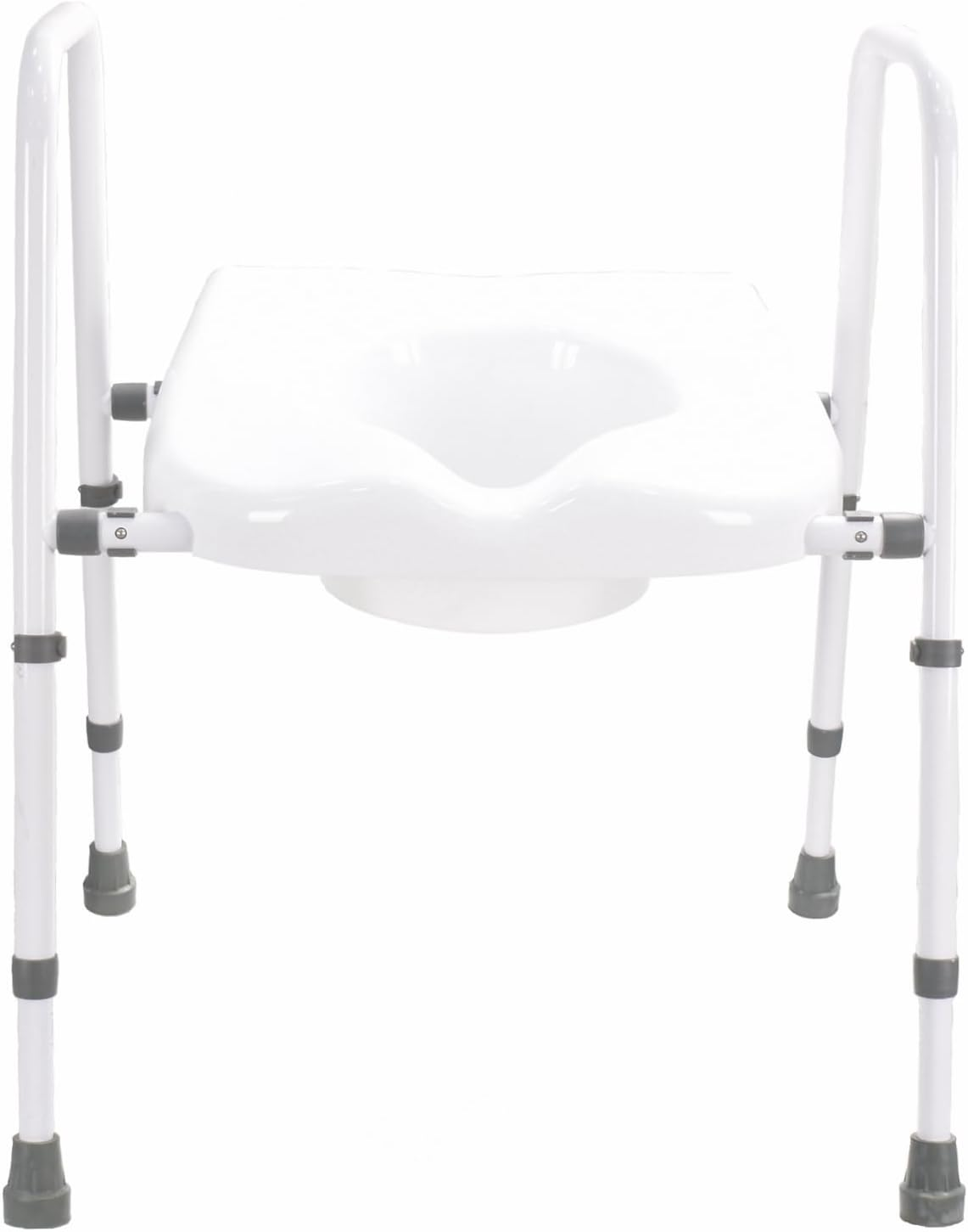 Raised Toilet Seat, Adjustable Height and Width Elevated Toilet Seat with Handles, Commode Chair for Toilet, Extra-Wide Seat, Bedside Commode, White image number 4