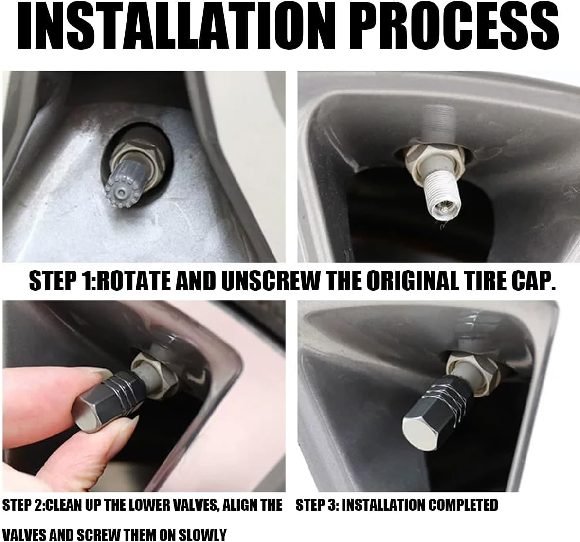 Car Tire Stem Valve Caps, 4 Pcs Aluminum Alloy Valve Stem Covers, Corrosion Resistant Leak-Proof Tire Cap Cover Accessories, Hexgon Style Wheel Air Valve Caps for SUV Car Bike (Multicolor)