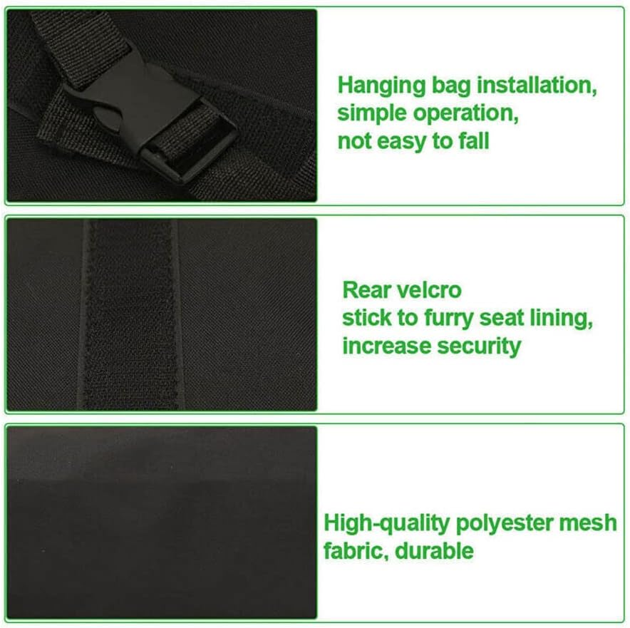 AIMALL Large Organiser Car Seat Back Storage Bag SUV Hatchback Boot Trunk Hanging Pouch Oxford Cloth, Foldable Design 41.3&times;20.5In Durable Wear-Resistant Black image number 3