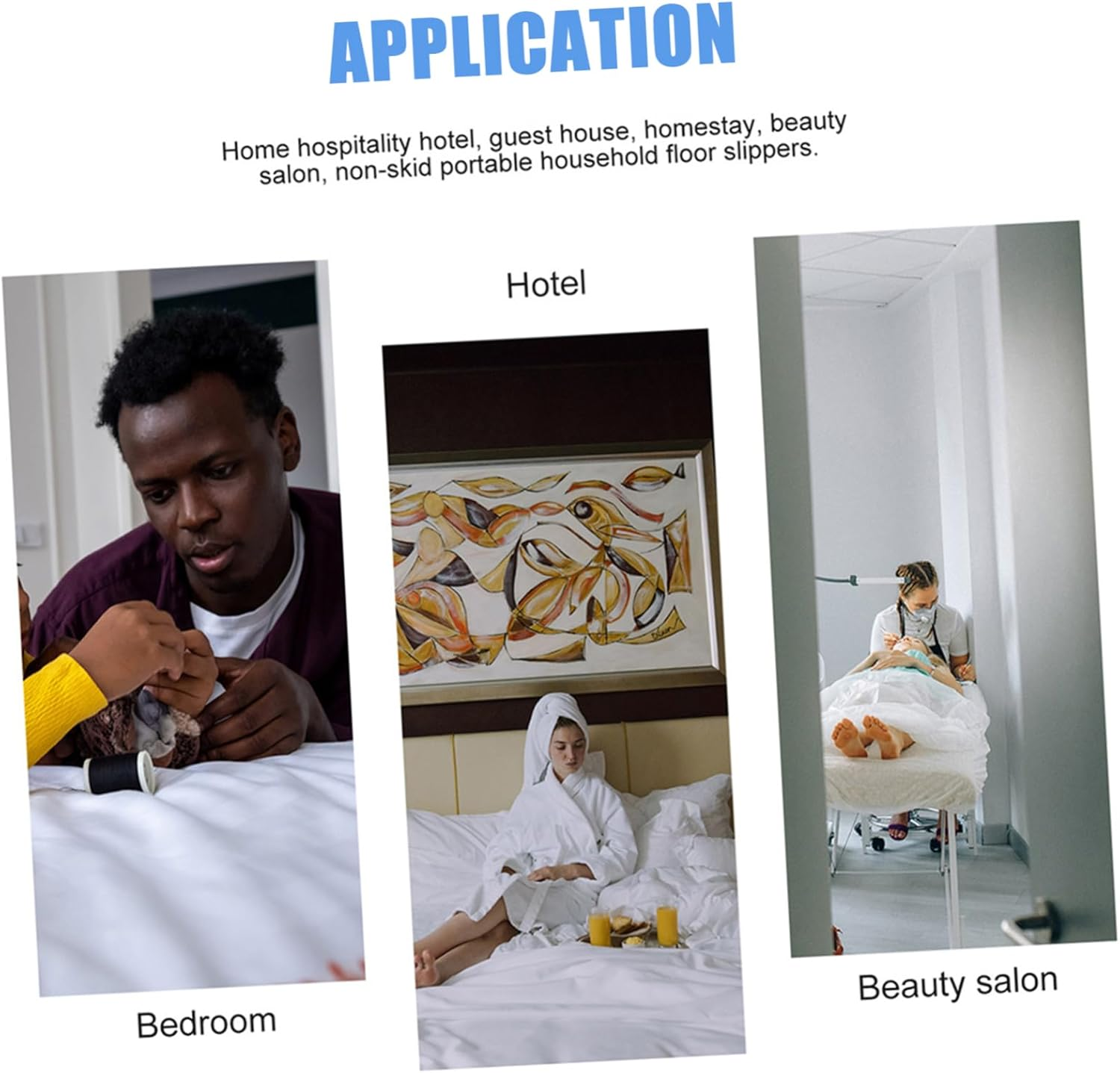 Outanaya Foldable Cotton Travel Slippers Lightweight Portable Indoor Soft Sole with Storage Bag for Men Women Comfortable Hotel Spa Home Use Random Color image number 2