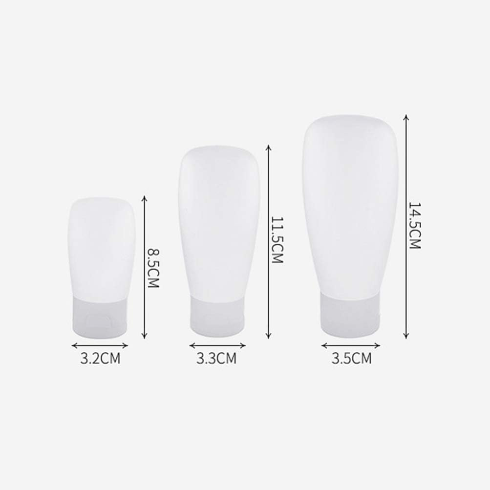 SOLUSTRE Travel Gel Bottle 4Pcs 100Ml Portable Travel Bottles Set Silicone Tubes Toiletries Containers Makeup Lotion Bottles for Cleaner Shampoo Liquids (White) Portable Lotion Container image number 5