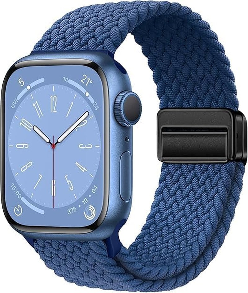 Braided Magnetic Band Compatible with Apple Watch Bands Ultra 3 49Mm 46Mm 45Mm 44Mm 42Mm 41Mm 40Mm 38Mm Men Women, Soft Nylon Solo Loop Magnetic Sport Strap for Iwatch Series 11/10/9/8/7/6/5/4/3/SE