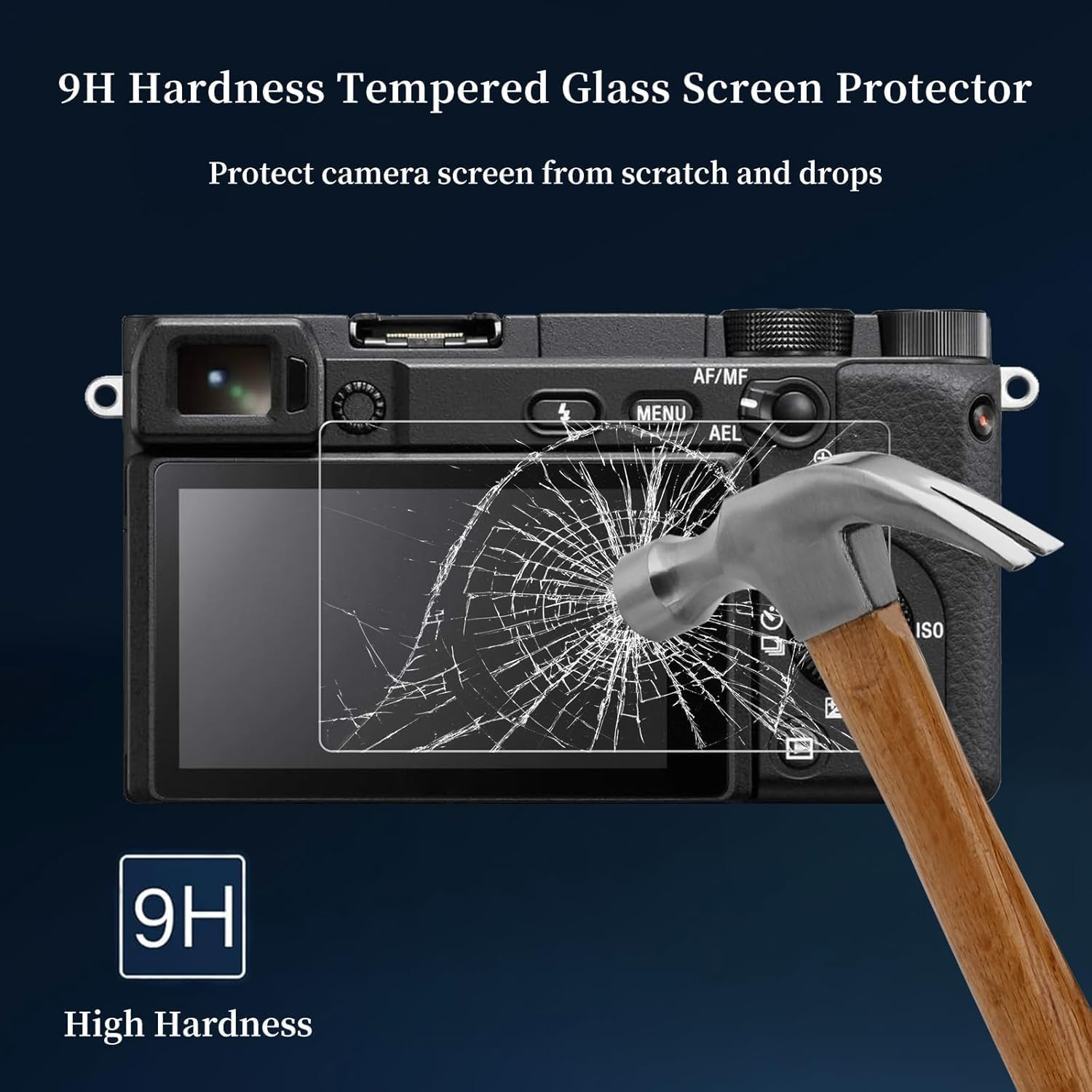 Didisky Pack of 4 Screen Protectors for Sony Alpha 6300/6400/6000/5000/6600/6100, 9H Tempered Glass Screen Protectors, Scratch-Resistant, Anti-Dust, Bubble-Free