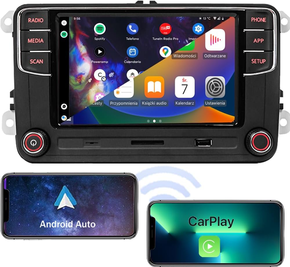 SCUMAXCON Wireless Carplay Android Auto RCD360 PRO3S RCD330 Car Stereo Radio Bluetooth OPS USB SD for Golf 5 6 MK5 MK6 Polo Passat B6 B7 Caddy Polo CC (NOT Support Backup Camera)