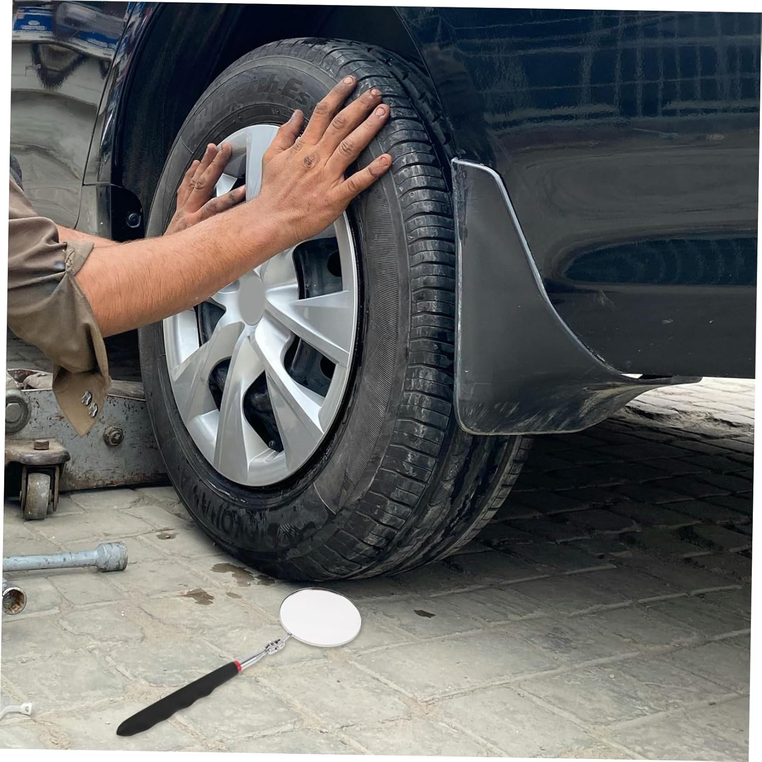 SOESFOUFU 2Pcs Handheld Automotive Telescopic Mirror Magnetic Rotating Extendable for under Car Inspection Versatile Tool for Mechanics Scratch-Resistant Construction image number 4