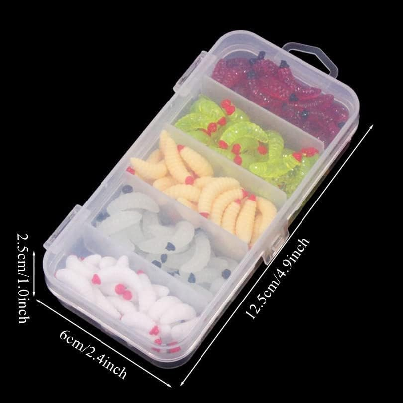 100Pcs Soft Silicone Maggot Fishing Lure, Artificial Bait, Biomimetic Earthworm, Simulation Worm for Fishing image number 4
