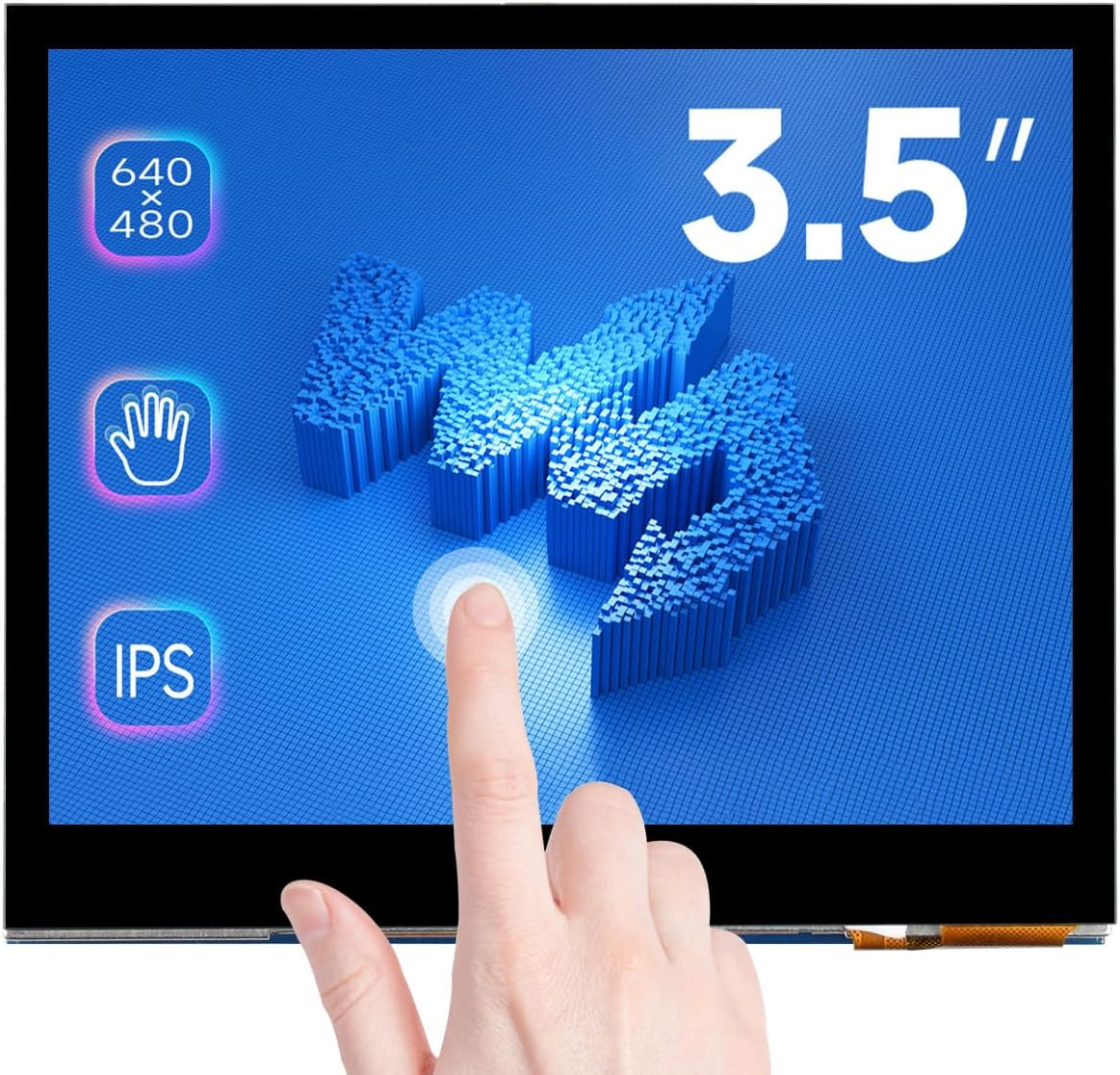 Waveshare 7Inch Small Display for Raspberry Pi 1024&times;60 Resolution DPI Interface IPS No Touch Supports Systems like Raspbian, Ubuntu Mate, OSMC..